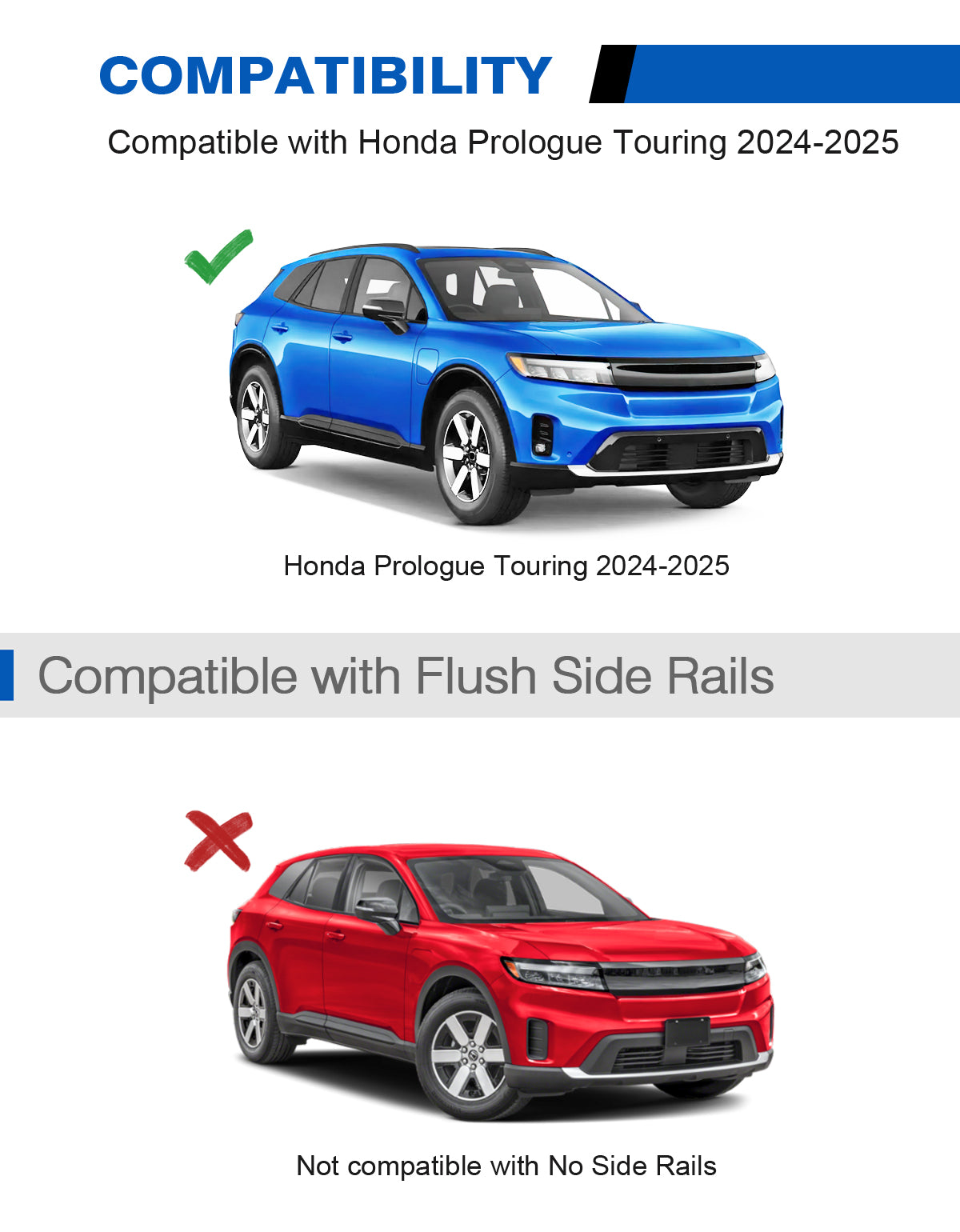 KINGGERI Roof Rack Cross Bars 220lbs Compatible with Honda Prologue Touring 2024 2025