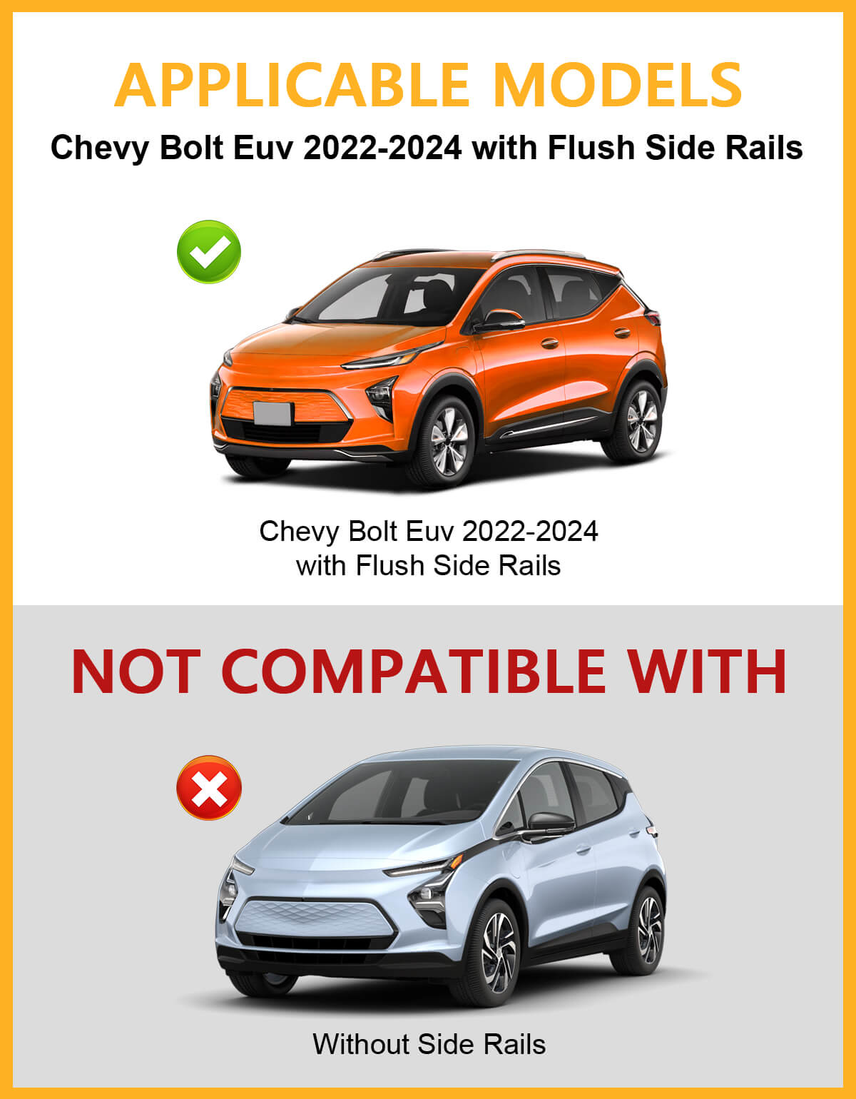 KINGGERI 220lbs Roof Racks Cross Bars Compatible with Chevrolet Chevy Bolt EUV 2017-2025 Bolt-EUV