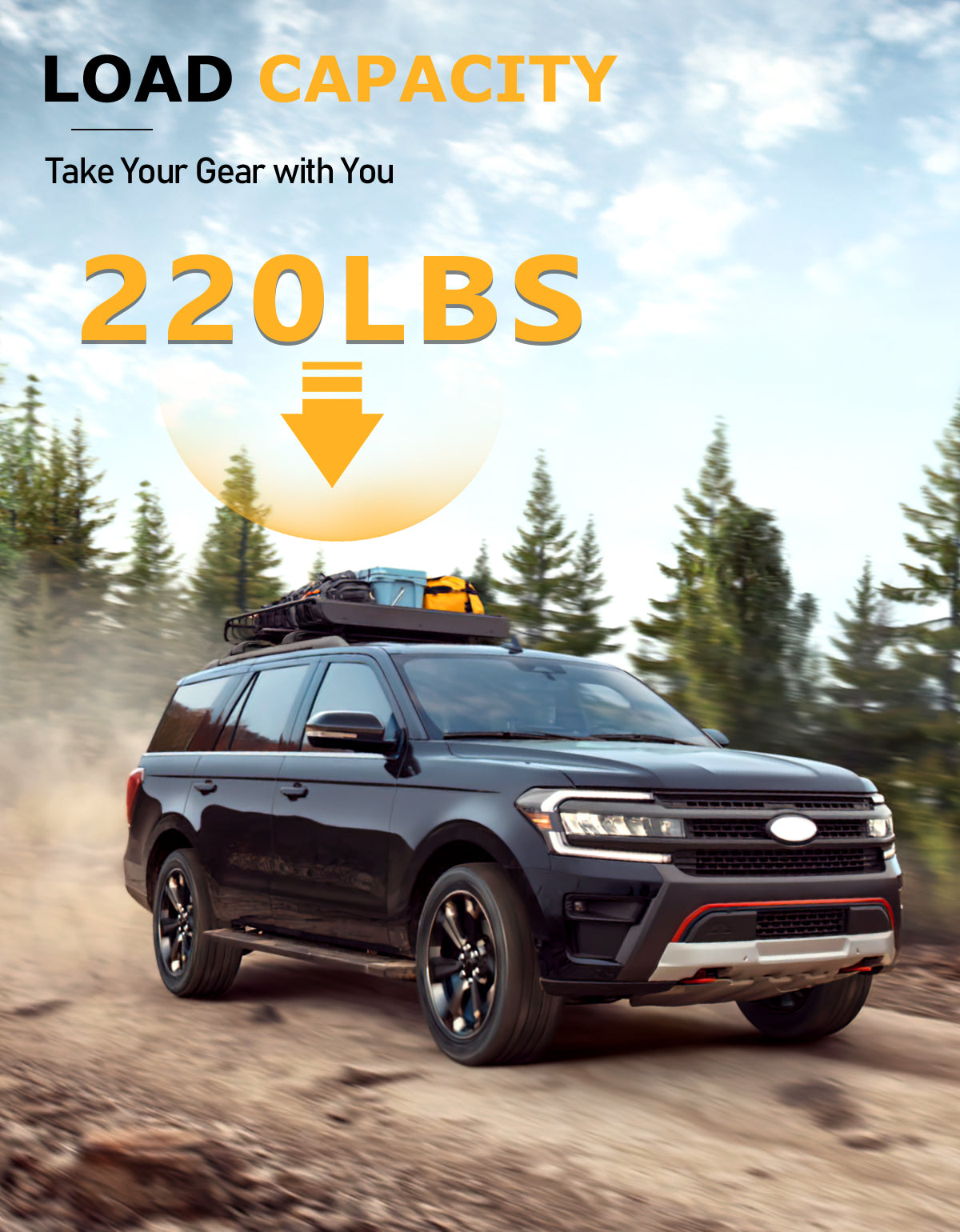 220lbs Roof Racks Cross Bars Compatible with Ford Expedition/Max 2018-2025 & Lincoln Navigator 2018-2024