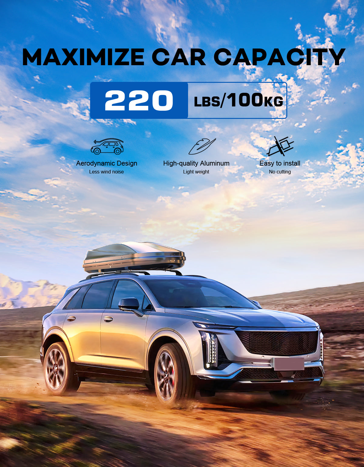 KINGGERI Roof Rack Cross Bars Compatible with Cadillac XT5 2017-2025