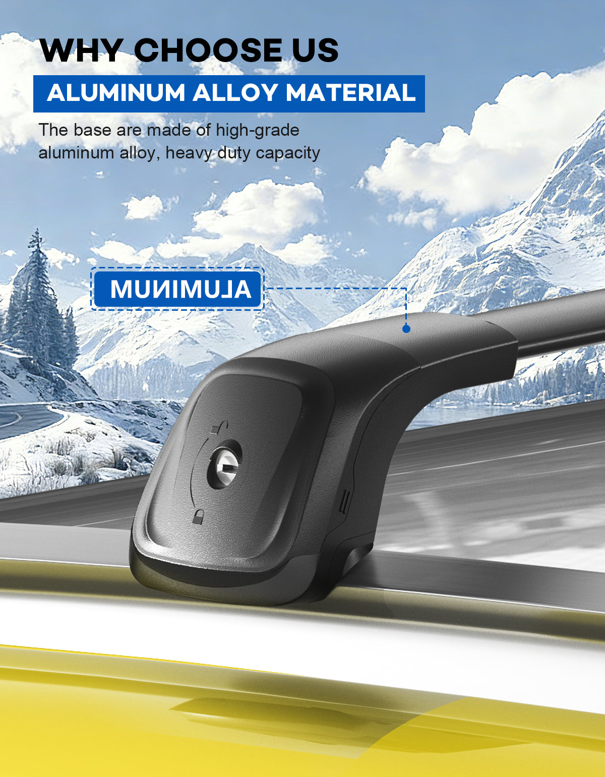 Lockable Roof Rack Cross Bars 330lbs Fit for 2023-2026 Kia Sportage SX/EX & SX/EX Prestige with Flush Rails