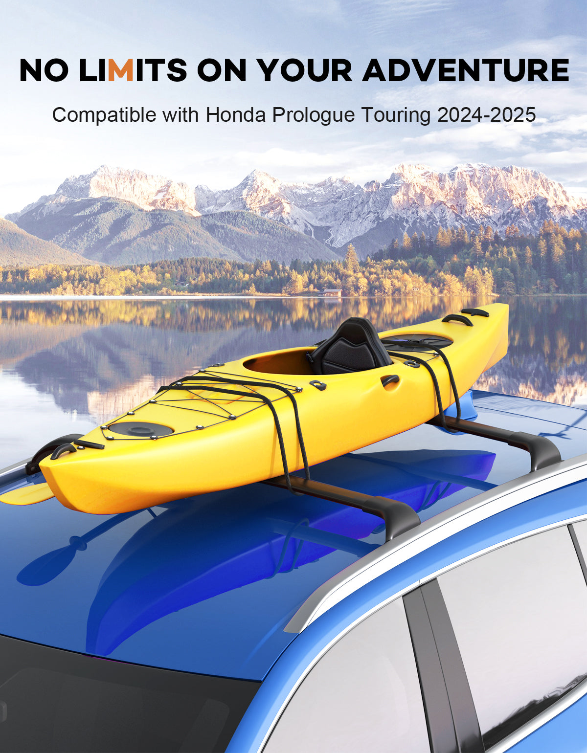 KINGGERI Roof Rack Cross Bars 220lbs Compatible with Honda Prologue Touring 2024 2025