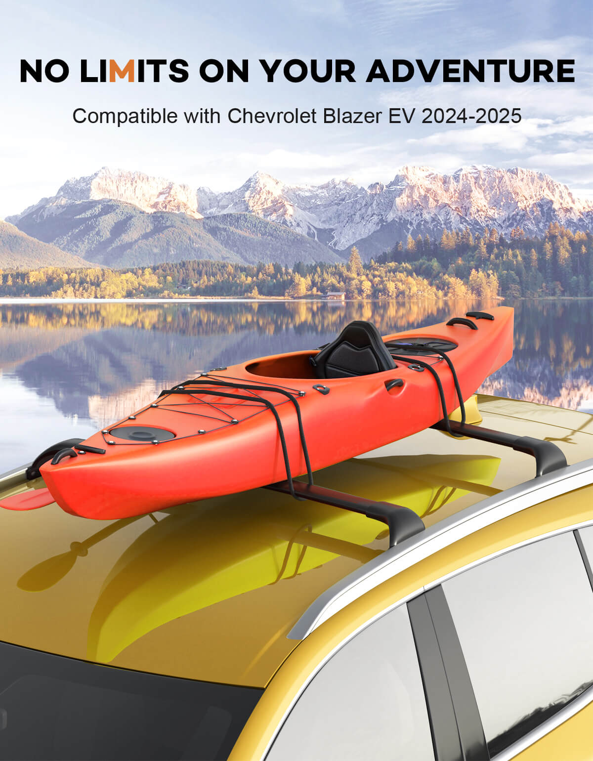 KINGGERI Roof Rack Cross Bars 220lbs Compatible with Chevy Chevrolet Blazer EV 2024 2025