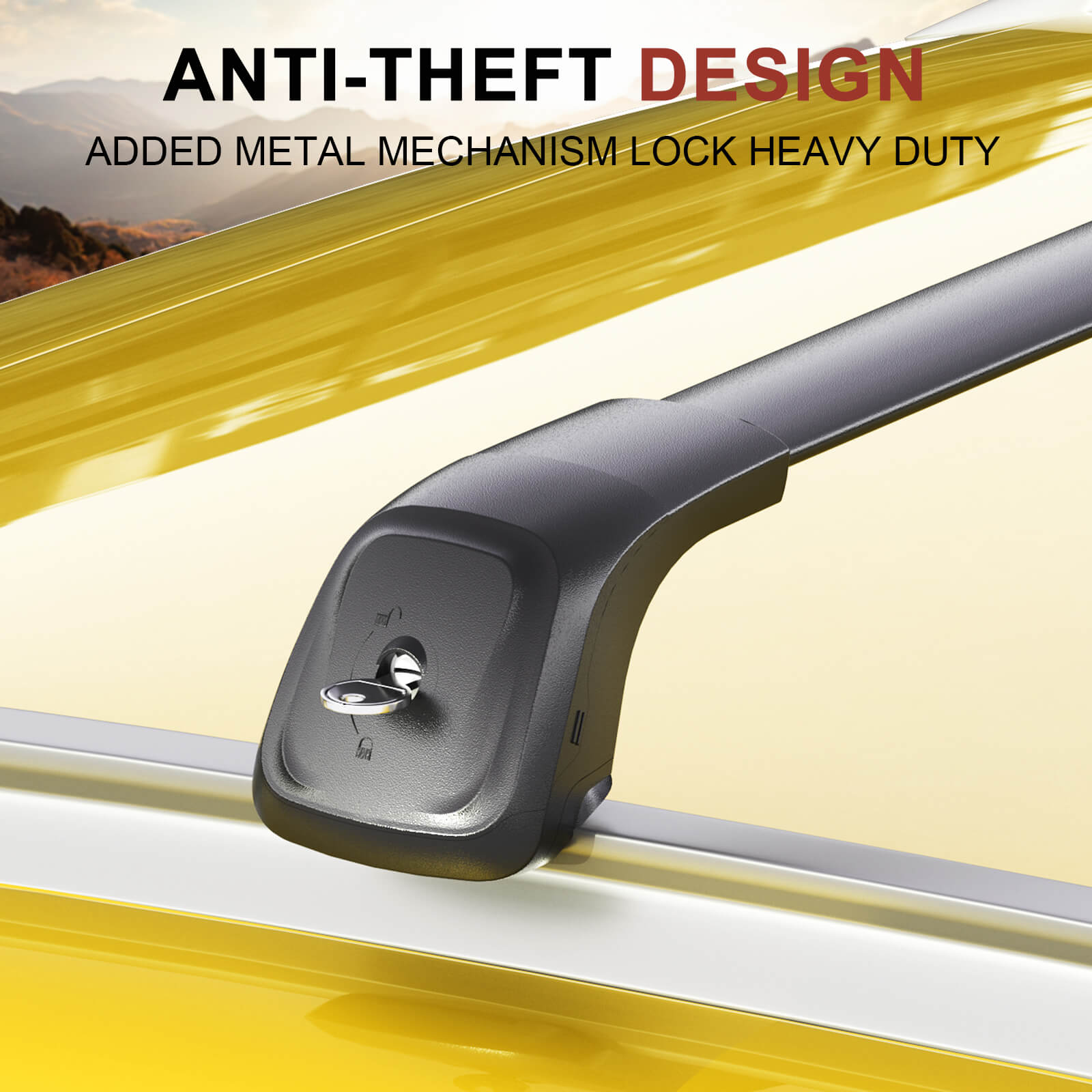 Lockable 330lbs Roof Rack Cross Bars Compatible with 2021-2025 Chevy Tahoe & Chevrolet Suburban & GMC Yukon XL & Cadillac Escalade ESV