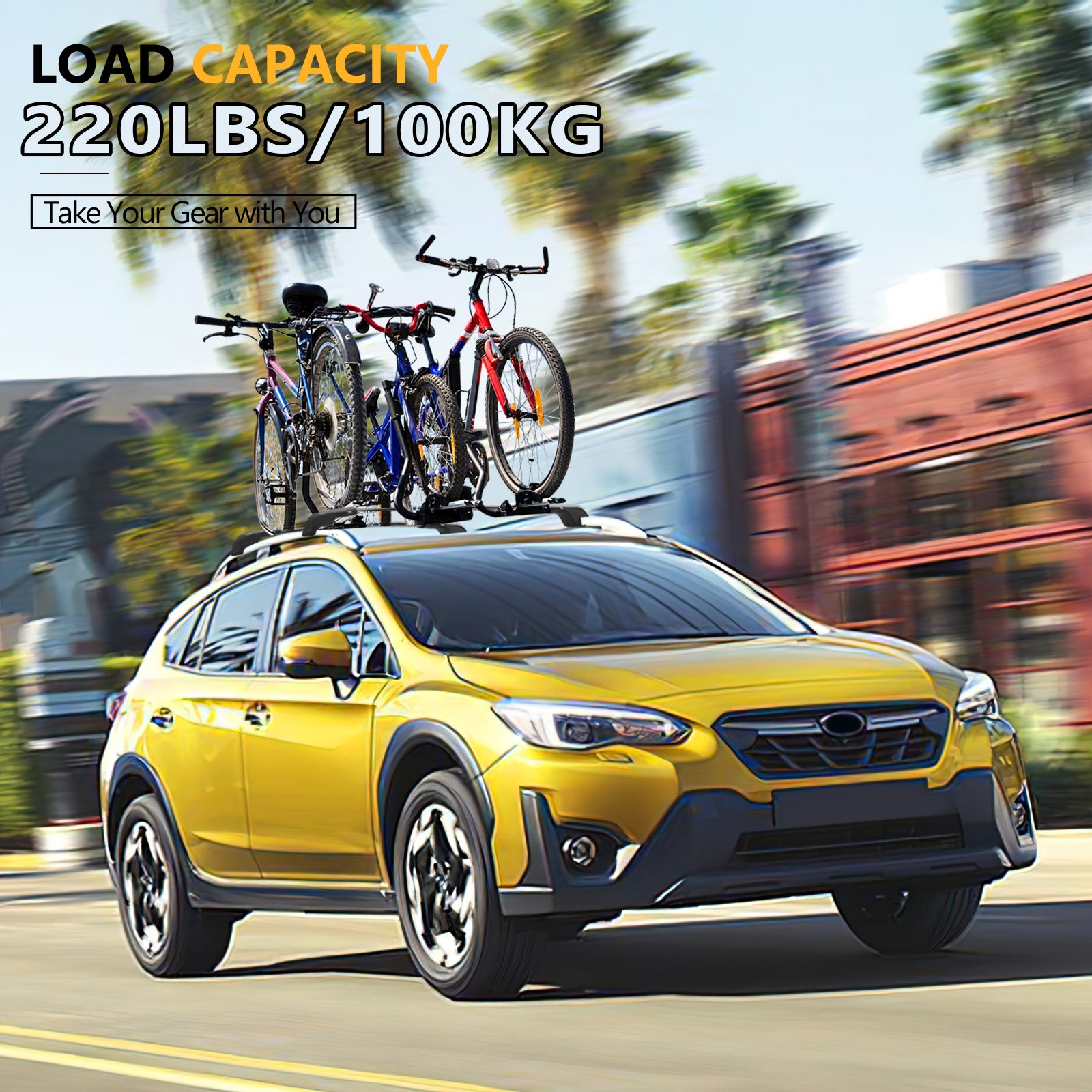 KINGGERI 220lbs Lockable Roof Rack Cross Bars Fit for Subaru Crosstrek 2018-2023 & Impreza 2017-2023 with Side Rails