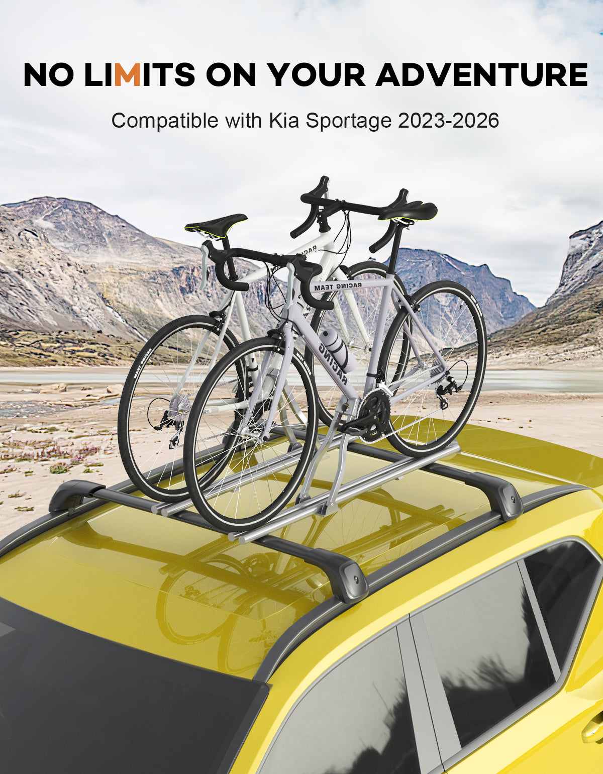 Lockable Roof Rack Cross Bars 330lbs Fit for 2023-2026 Kia Sportage SX/EX & SX/EX Prestige with Flush Rails