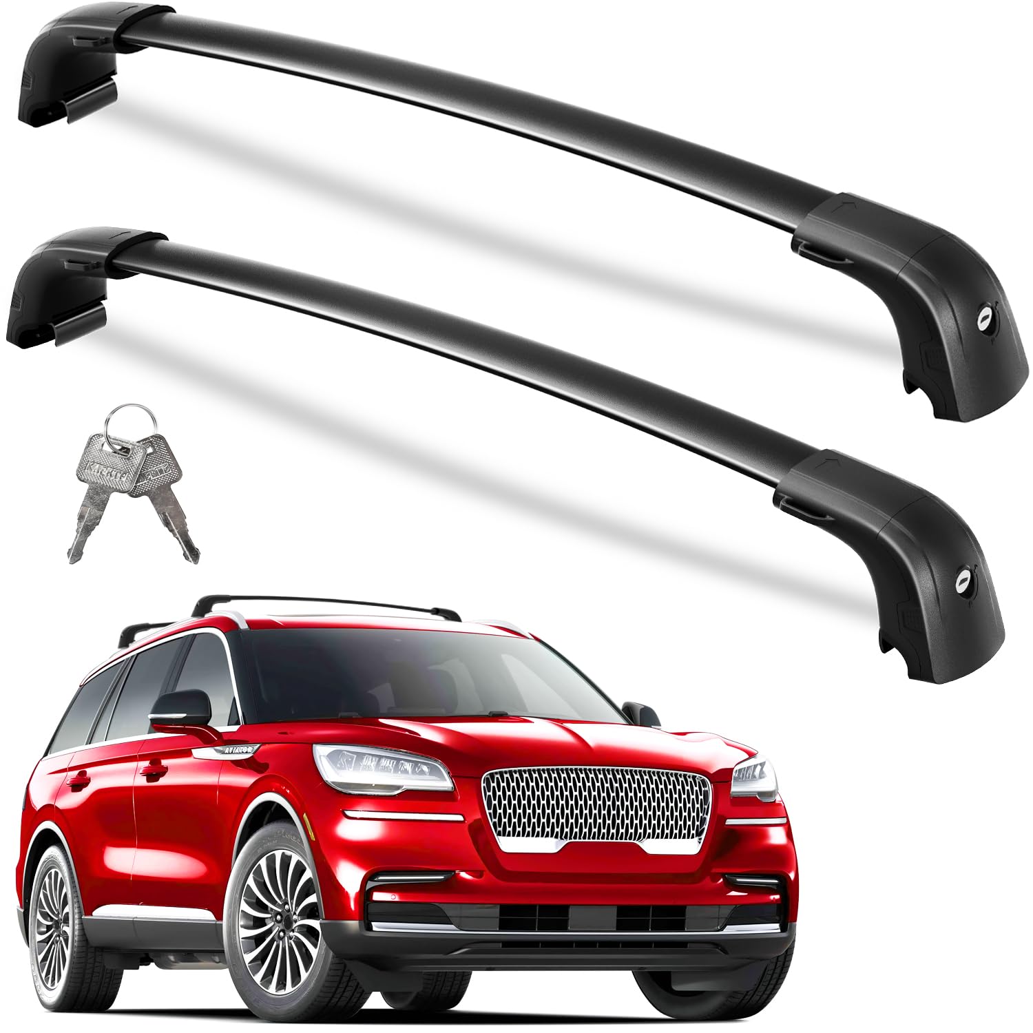 Roof Rack Cross Bars 220lbs Compatible with Lincoln Aviator 2019 2020 2021 2022 2023 2024 2025