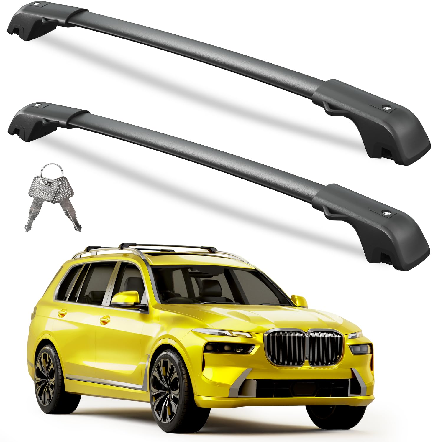 KINGGERI Roof Rack Cross Bars 220lbs Compatible with BMW X7 G07 2019-2025 with Raised Side Rails