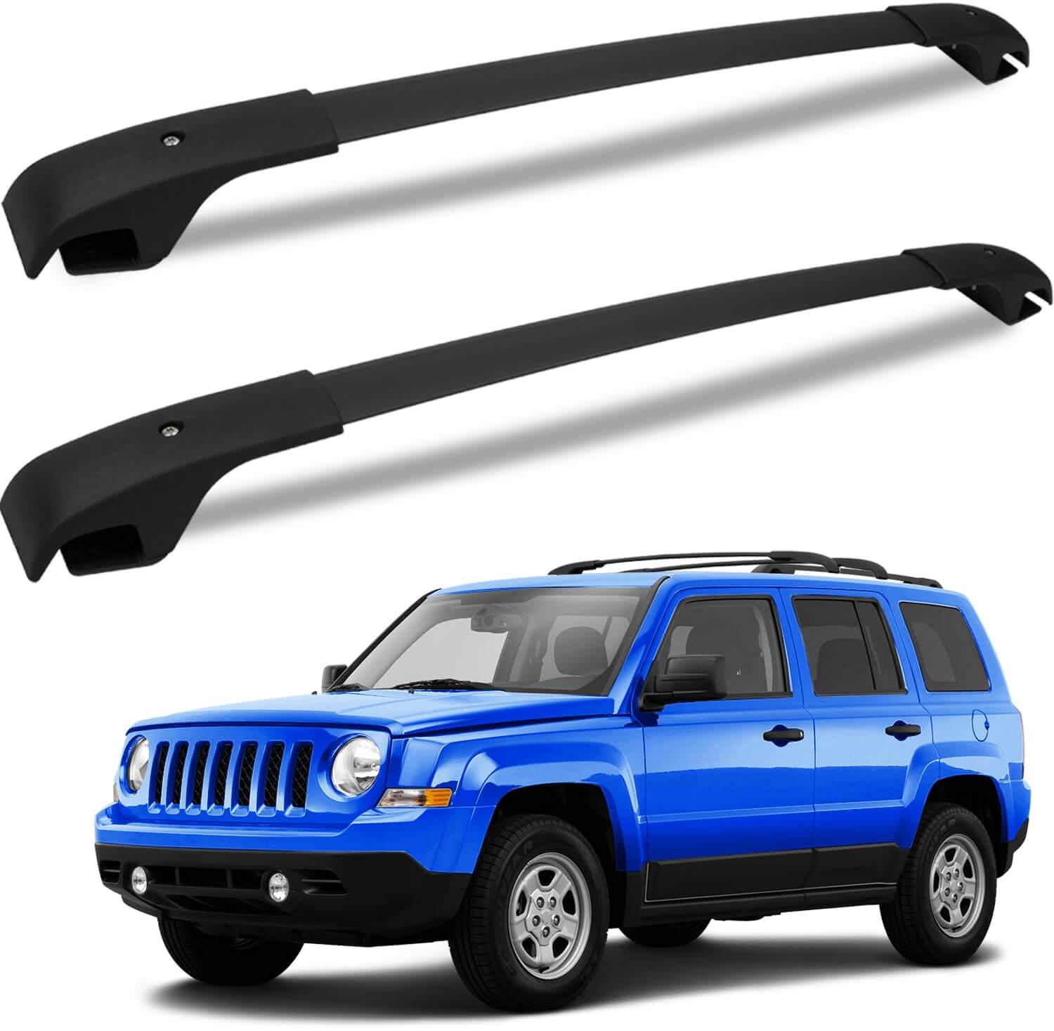 KINGGERI Roof Rack Cross Bars 220lb Compatible with Jeep Patriot 2007-2017 with Raised Side Rail