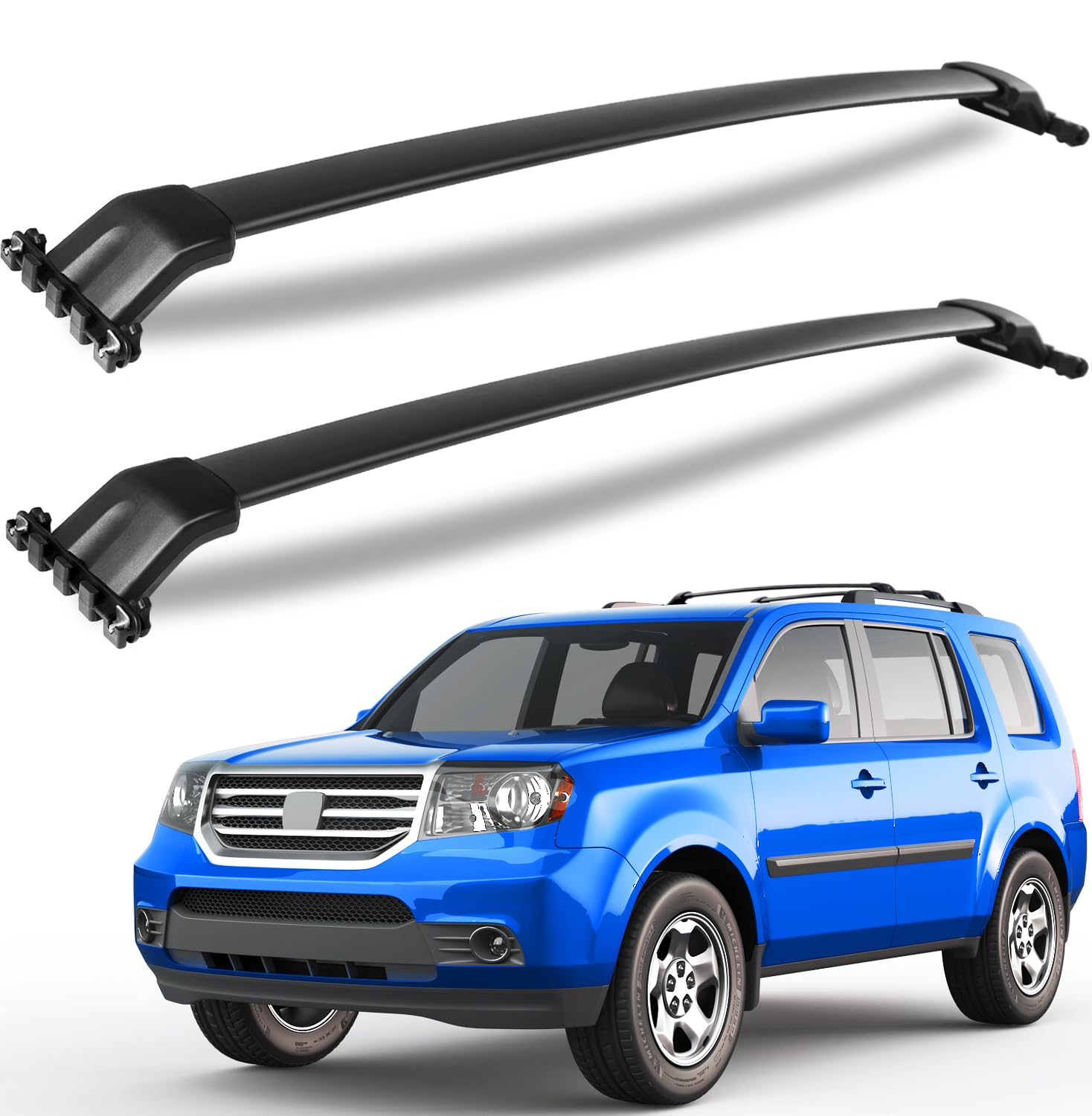 KINGGERI Roof Rack Cross Bars Compatible with Honda Pilot 2009-2015 with Side Rails