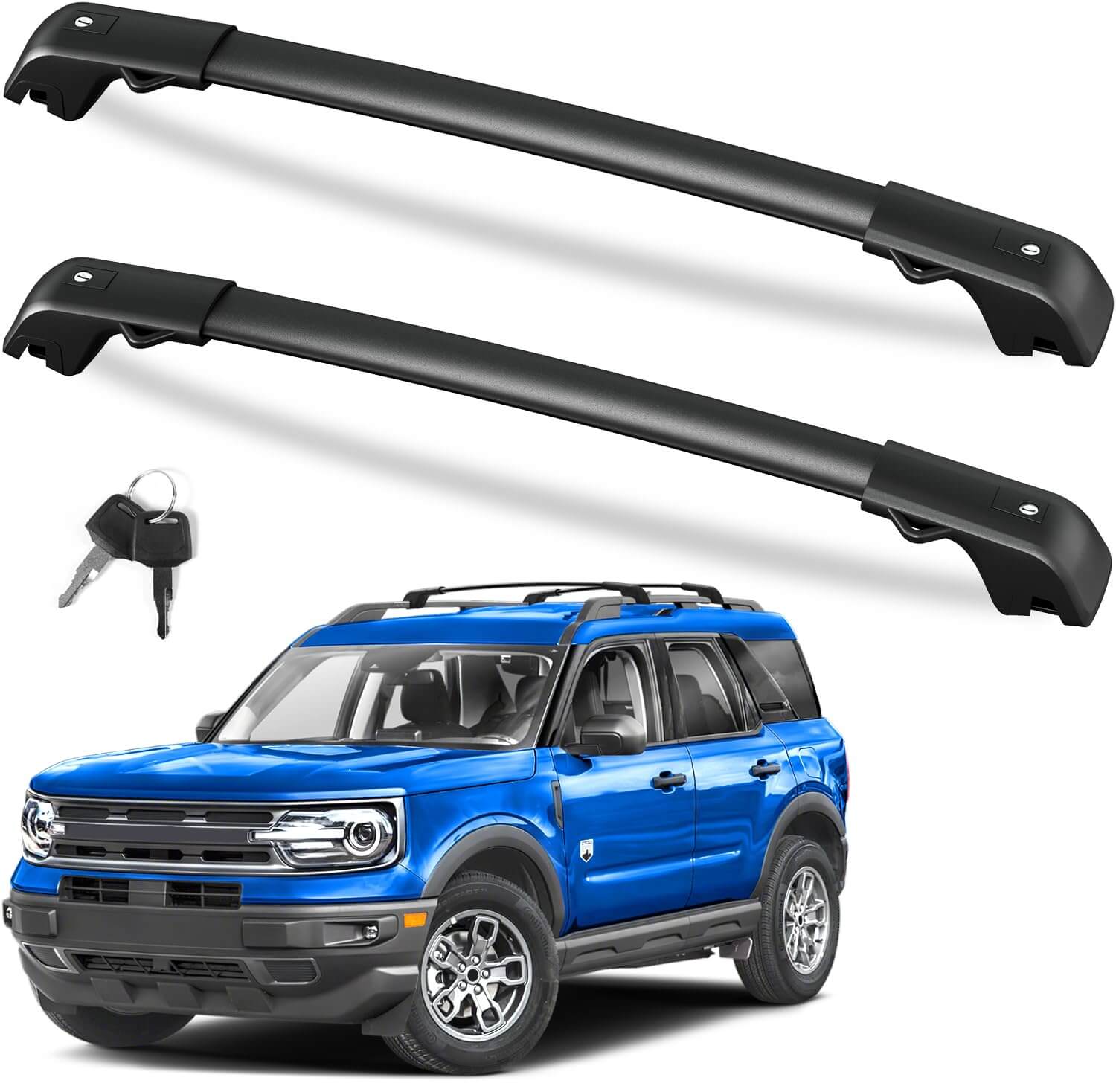 KINGGERI Lockable Roof Rack Cross Bars 220lb fit for Ford Bronco Sport Base & Bigbend & Outer Banks & Badlands & First Edition 2021-2025