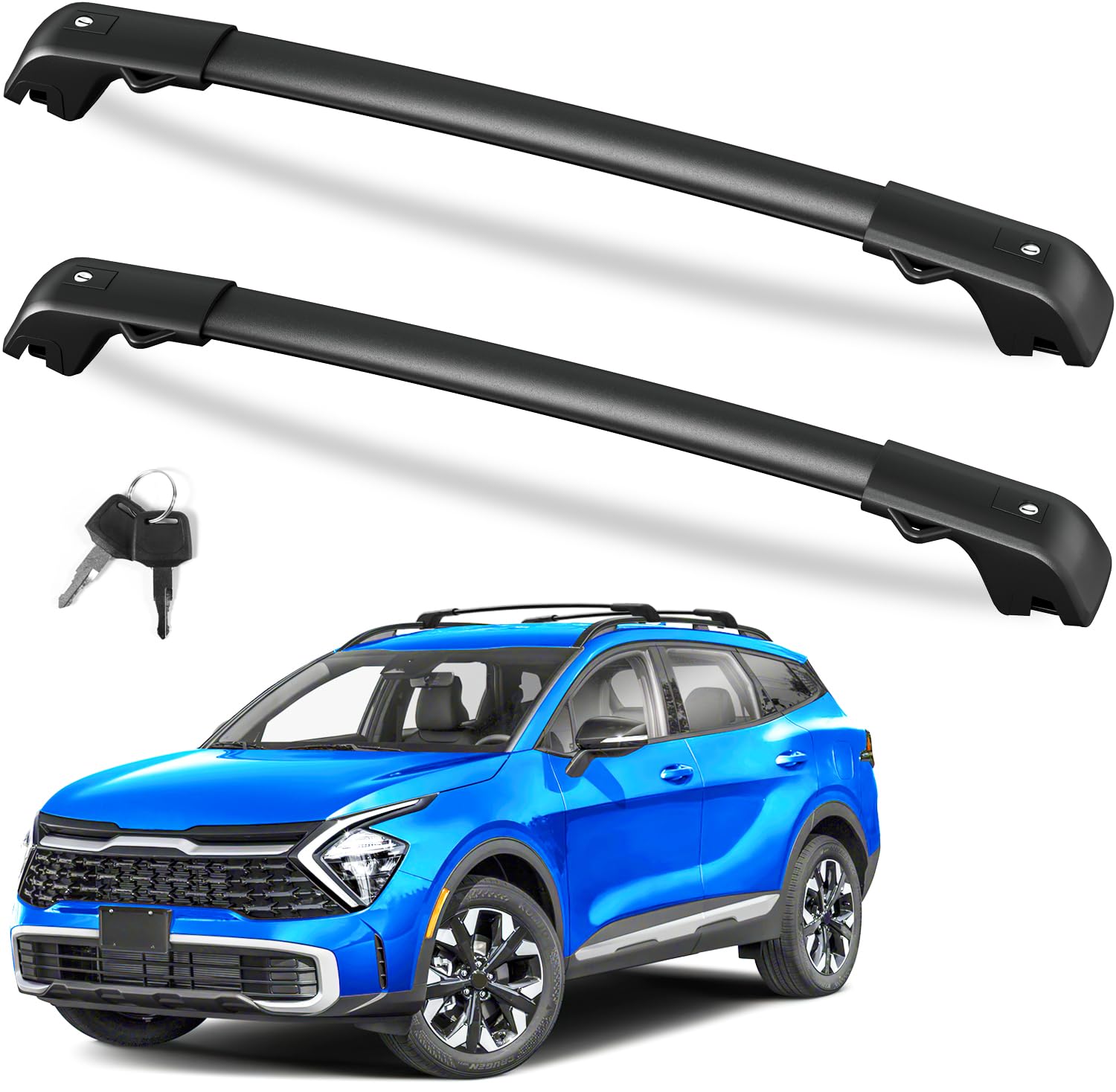 KINGGERI Roof Rack Cross Bars 220lb Fit for Kia Sportage 2023-2025 X-Line AWD/Sportage X-Pro/Sportage X-Pro Prestige with Raised Side Rails