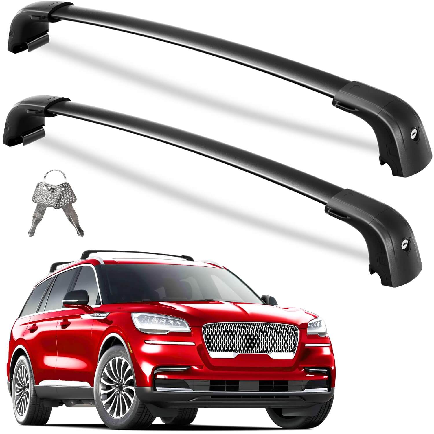 KINGGERI Roof Rack Cross Bars 220lbs Fit for Lincoln Aviator 2019-2025,Heavy Duty Anti-Theft Aluminum