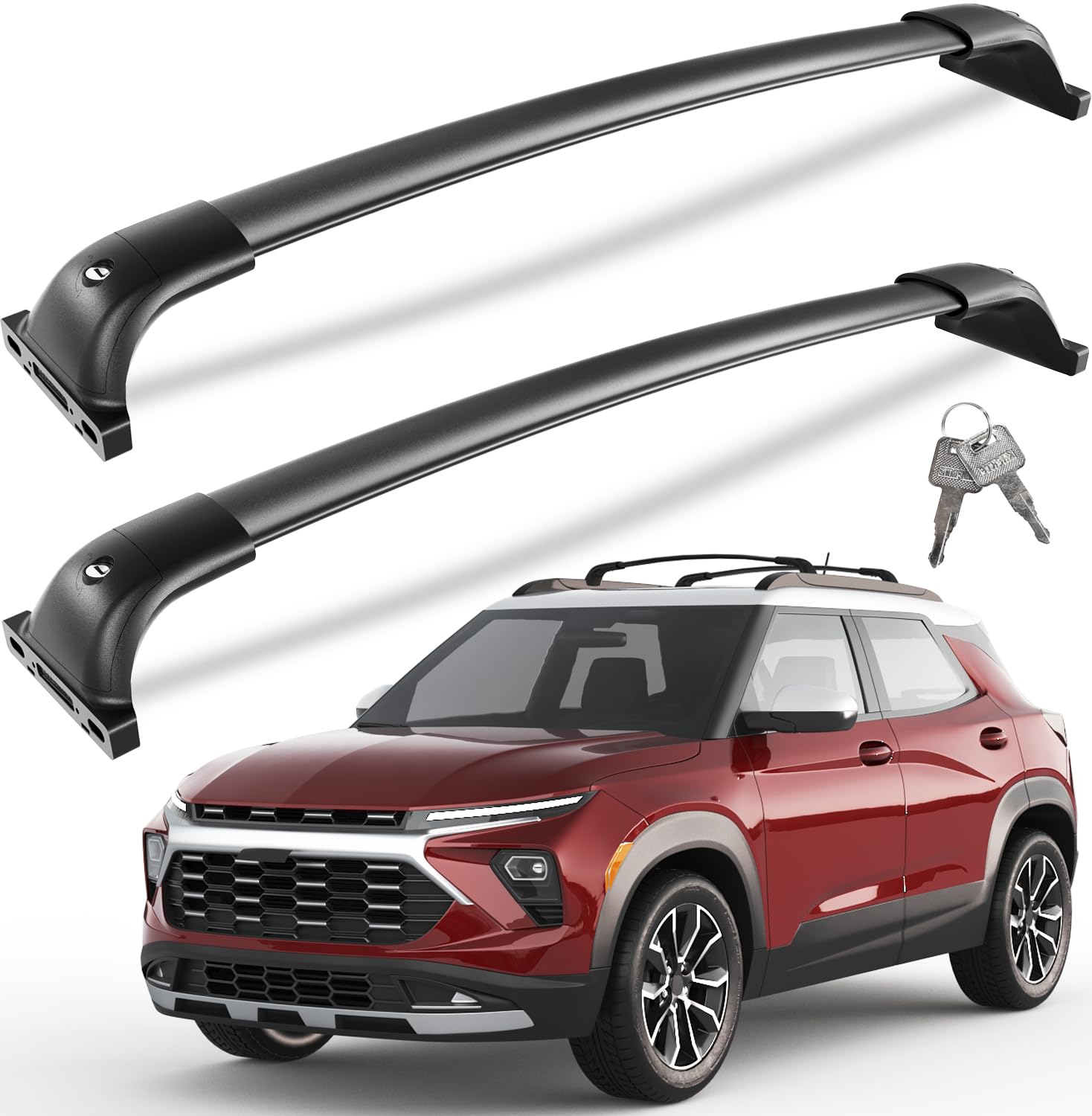 Lockable Roof Rack Cross Bars 260lbs Compatible with Chevy Chevrolet Trailblazer 2021-2025 L LT ACTIV RX