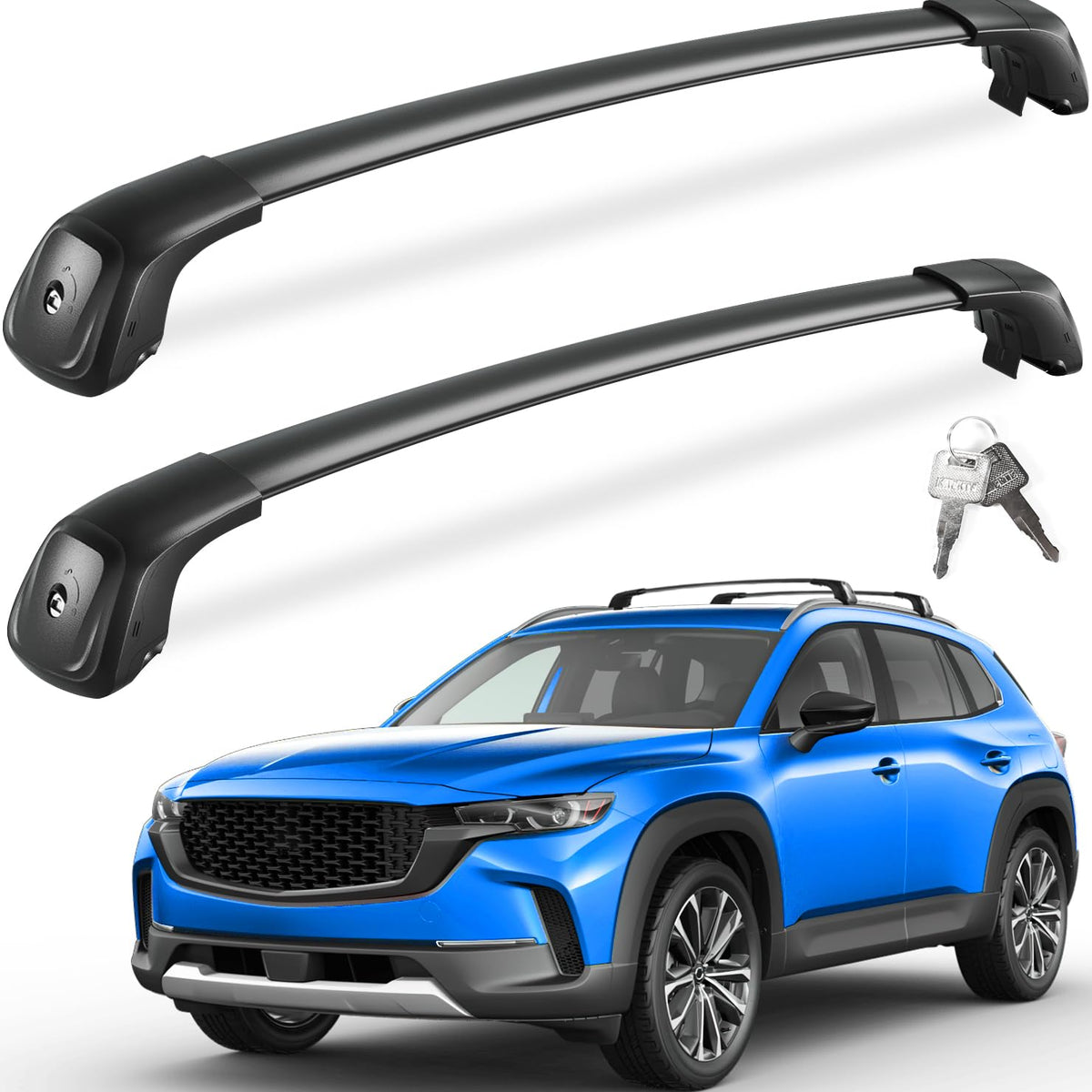 Roof Bag Lockable 220LBS Roof Rack Cross Bars Compatible With Mazda ...