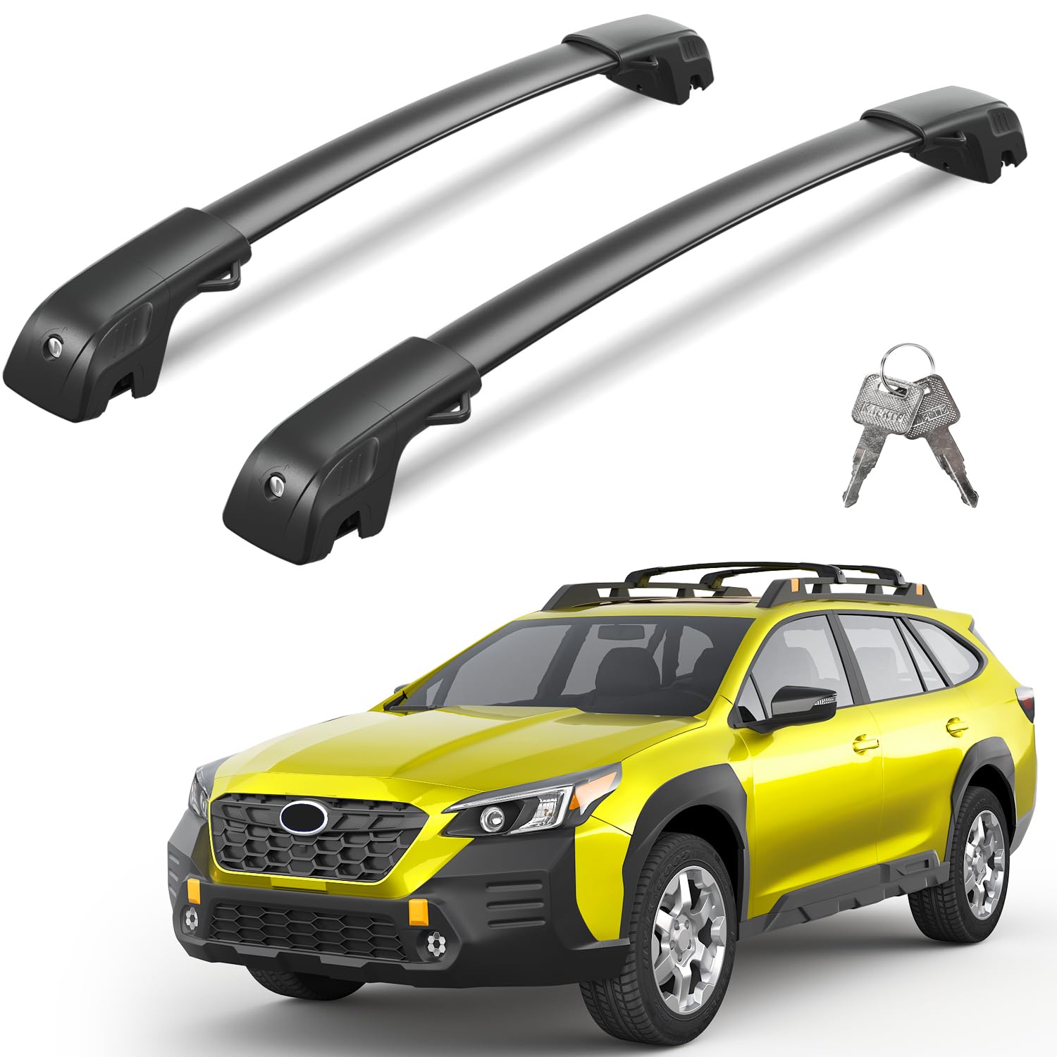 Lockable 220lbs Roof Rack Cross Bars Compatible with Subaru Outback Wilderness 2022-2025