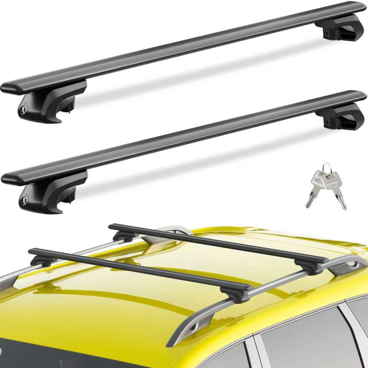 260lbs Roof Rack Cross Bars 52” Thick Aluminum Universal Crossbars Roof Rack Adjustable