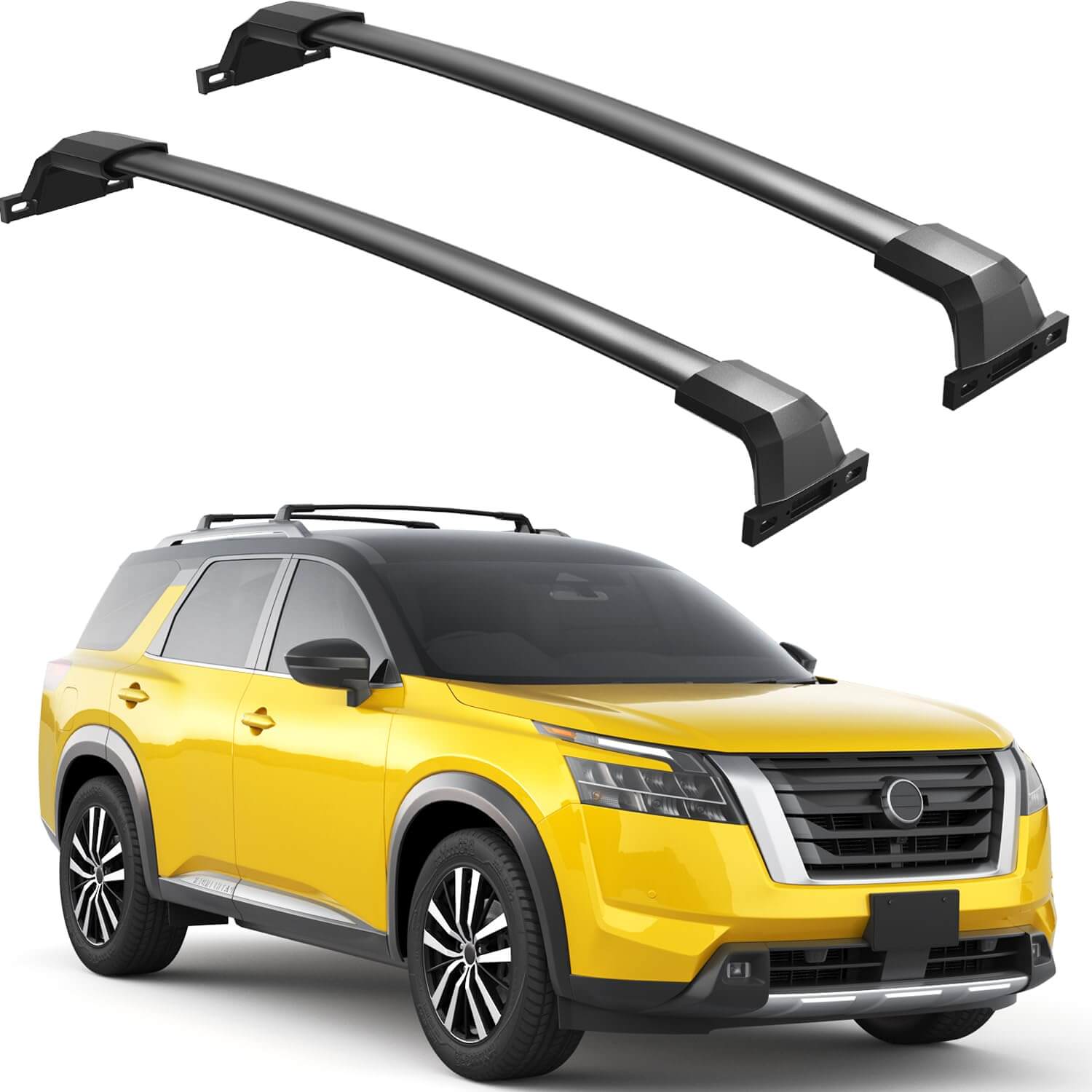 Roof Rack Cross Bars 220lbs Compatible with Nissan Pathfinder 2022 2023 2024 2025 SV SL Platinum with Raised Side Rails,Heavy Duty All-Metal Aluminum Crossbar