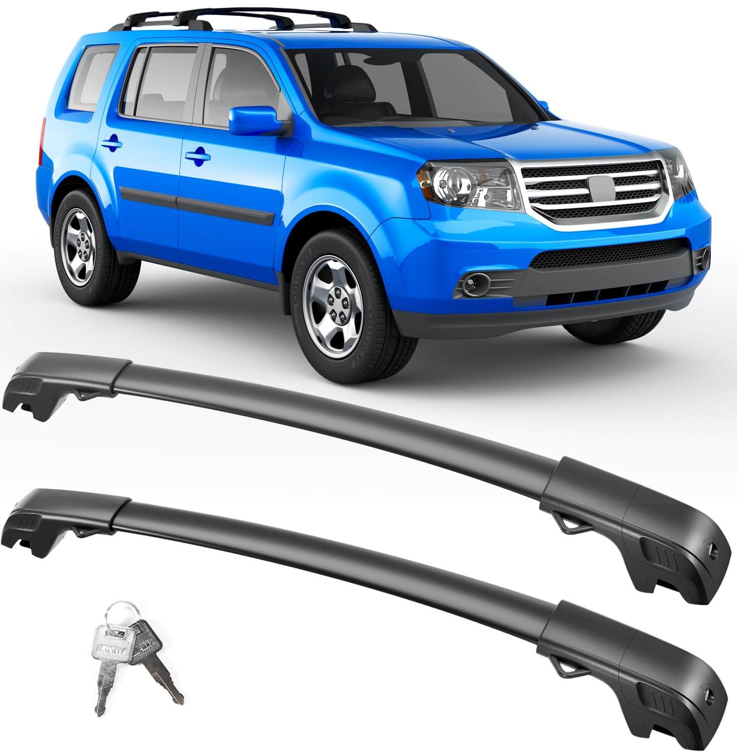 KINGGERI Lockable Roof Rack Cross Bars 220lb Compatible with Honda Pilot 2009-2015, Heavy Duty Aluminum Roof Rails Crossbars