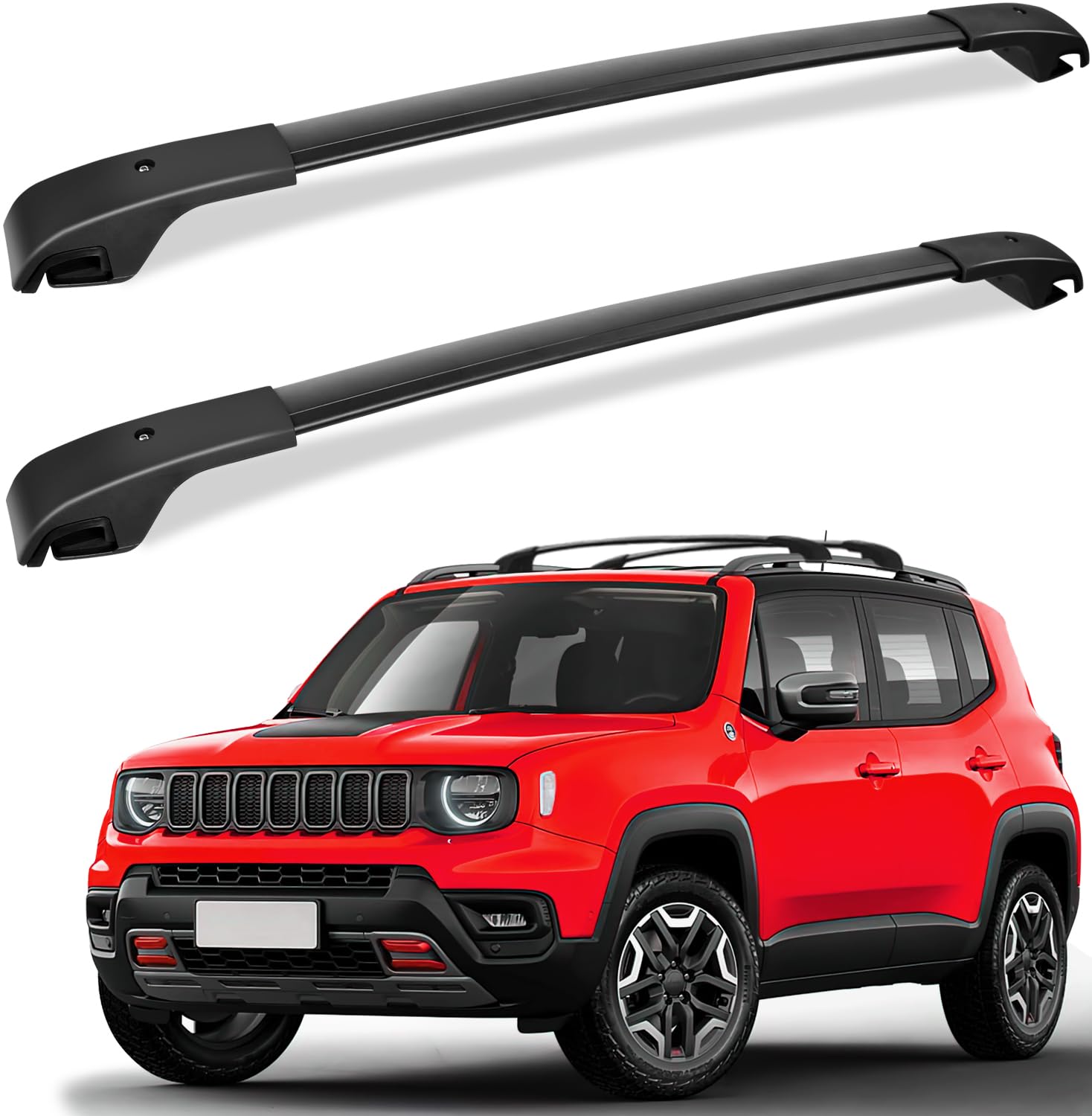 KINGGERI Roof Rack Cross Bars Compatible with Jeep Renegade 2015-2024, Heavy Duty Aluminum clampers and Bars Cargobar