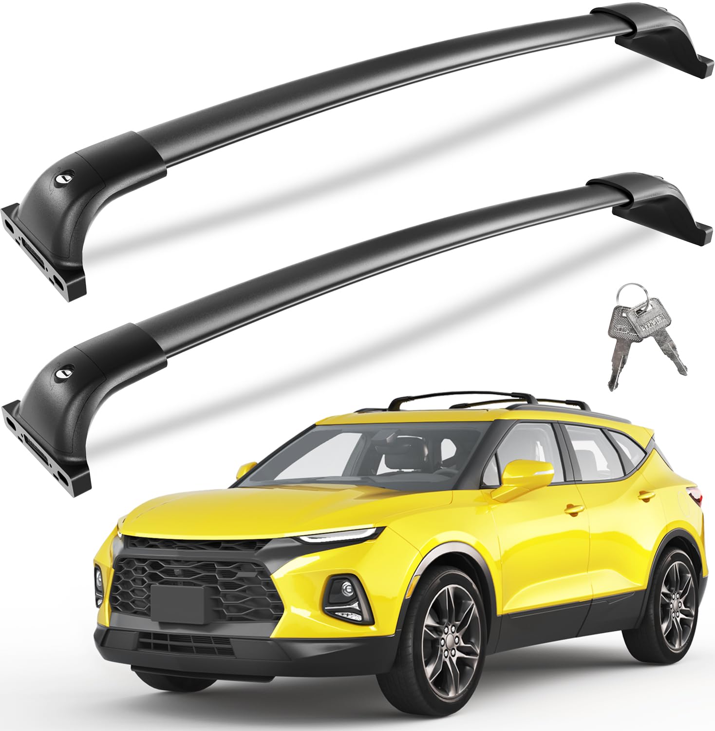 260lbs Lockable Roof Rack Cross Bars Compatible with Chevy Chevrolet Blazer 2019-2025 (Not for Blazer EV)