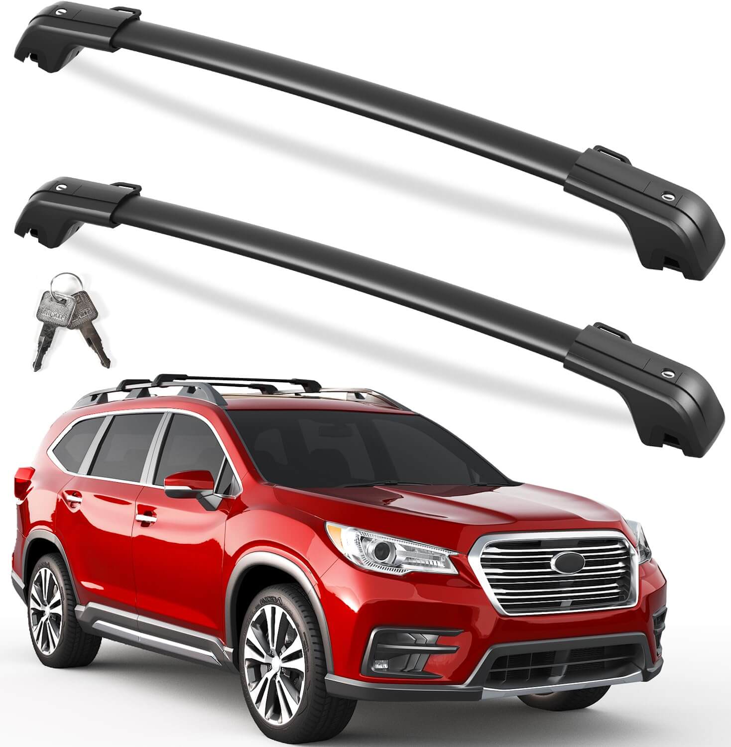 KINGGERI 260lbs Lockable Roof Rack Cross Bars Fit for Subaru Ascent 2019-2025, All Aluminum Heavy Duty Roof Rails Crossbars