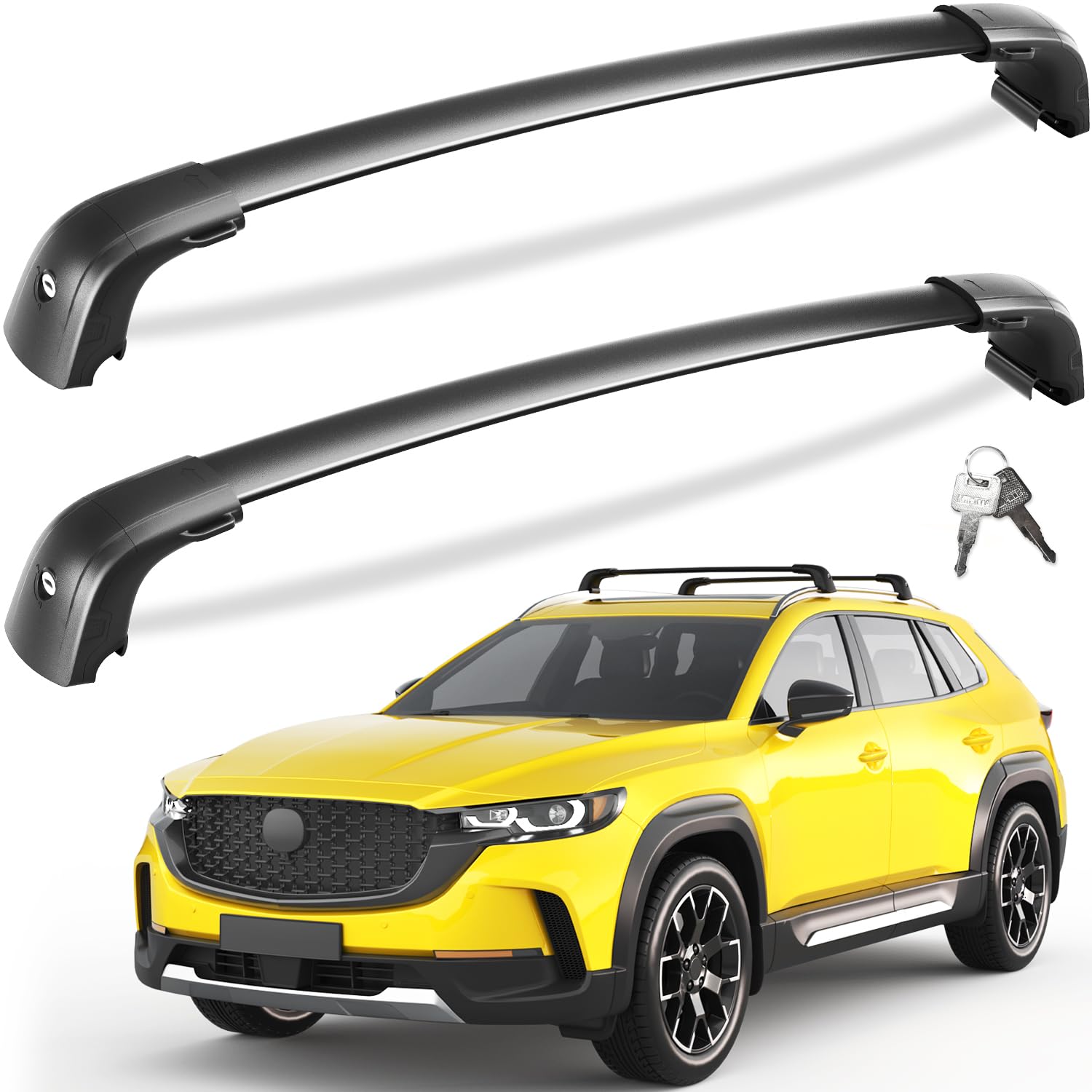 220lbs Lockable Roof Racks Cross Bars Fit for Mazda CX50 CX-50 2023 2024 2025 with Flush Side Rails