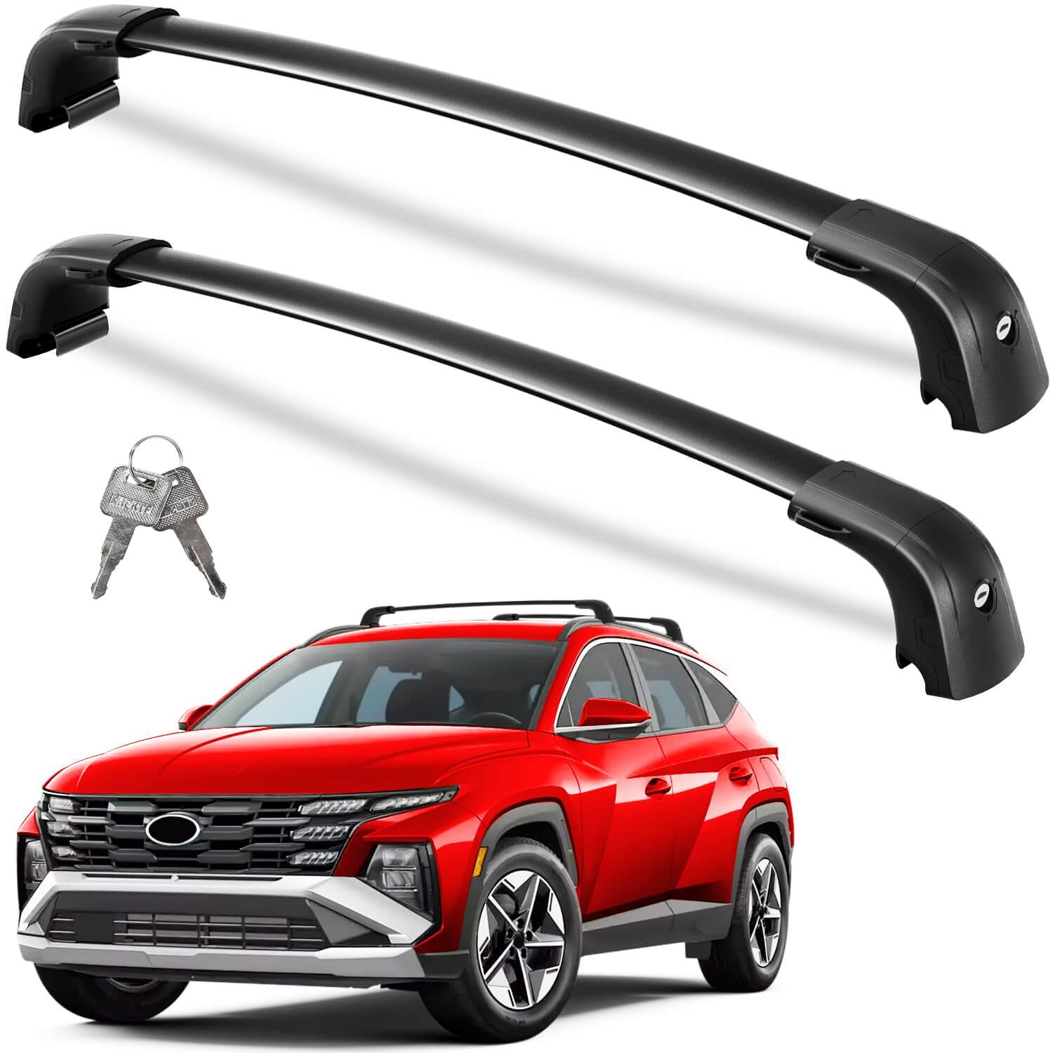 KINGGERI 220lbs Lockable Roof Rack Cross Bars Compatible with Hyundai Tucson 2016-2025 SE/SEL/N Line/Limited