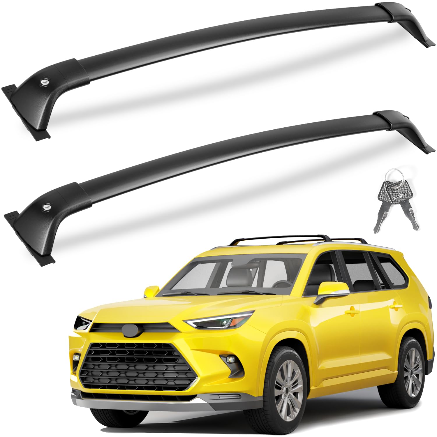 KINGGERI Heavy Duty Roof Rack Cross Bars Compatible with Toyota Grand Highlander & Lexus TX 2024-2026 (with Flush Side Rails)