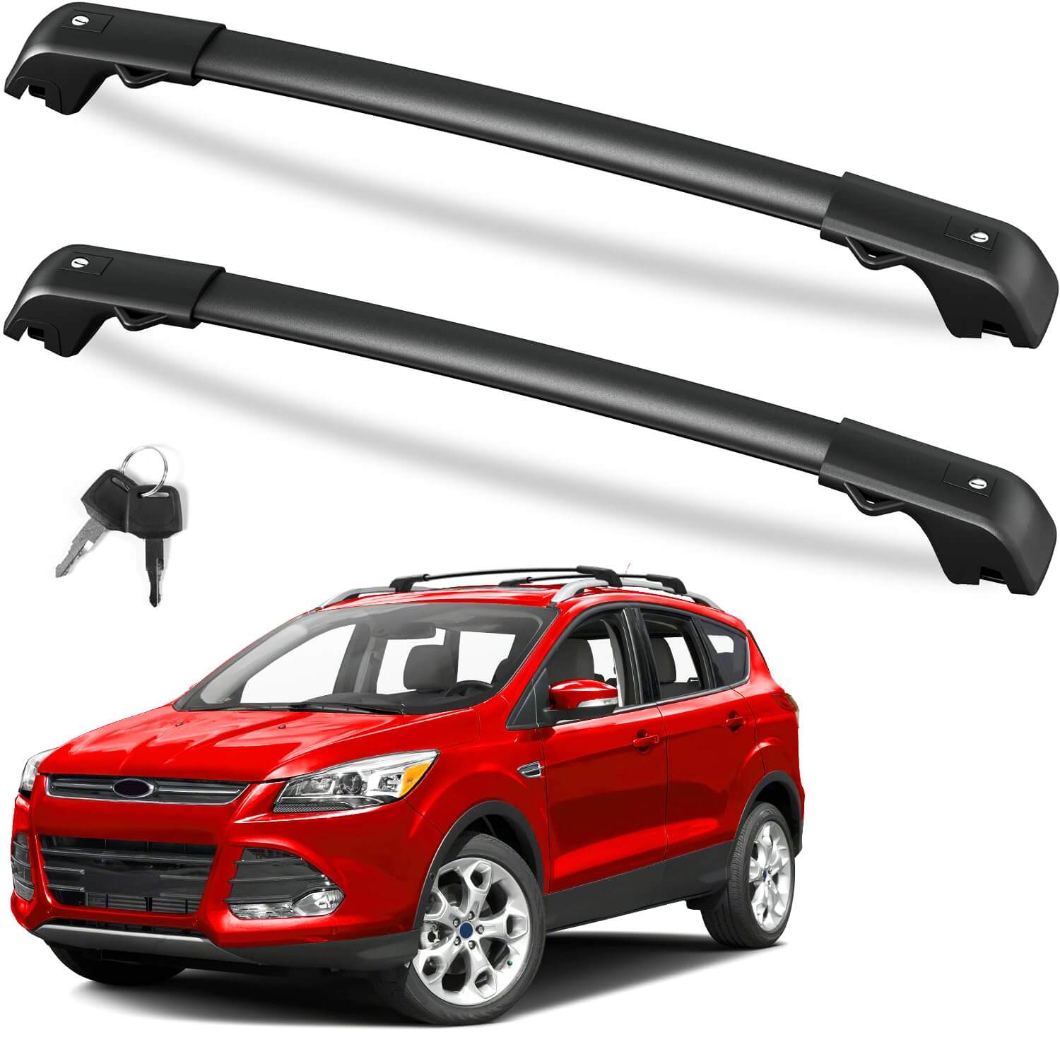 KINGGERI Roof Rack Cross Bars 220lb Fit for Ford Escape 2013-2019,Heavy Duty Lockable Aluminum