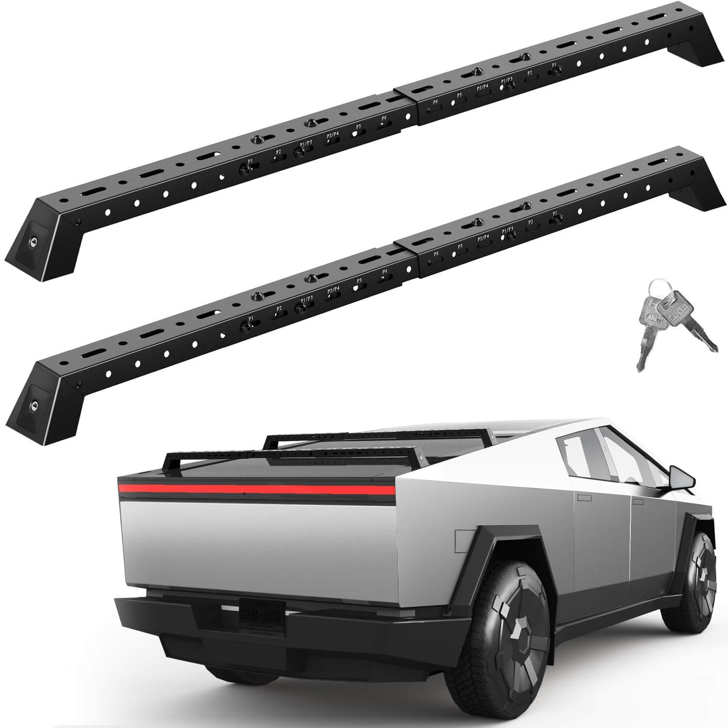 KINGGERI 550lbs Heavy Duty Roof Rack Cross Bars Compatible with Tesla Cybertruck 2024 2025