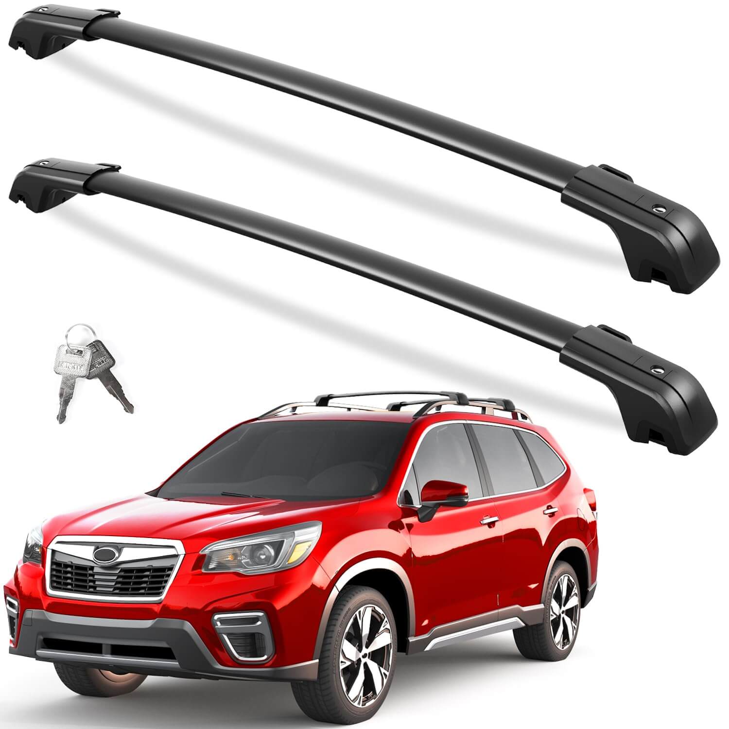 Heavy Duty Lockable Roof Rack Cross Bars 260lbs Compatible with Subaru Forester 2014-2025 (not for Wilderness)