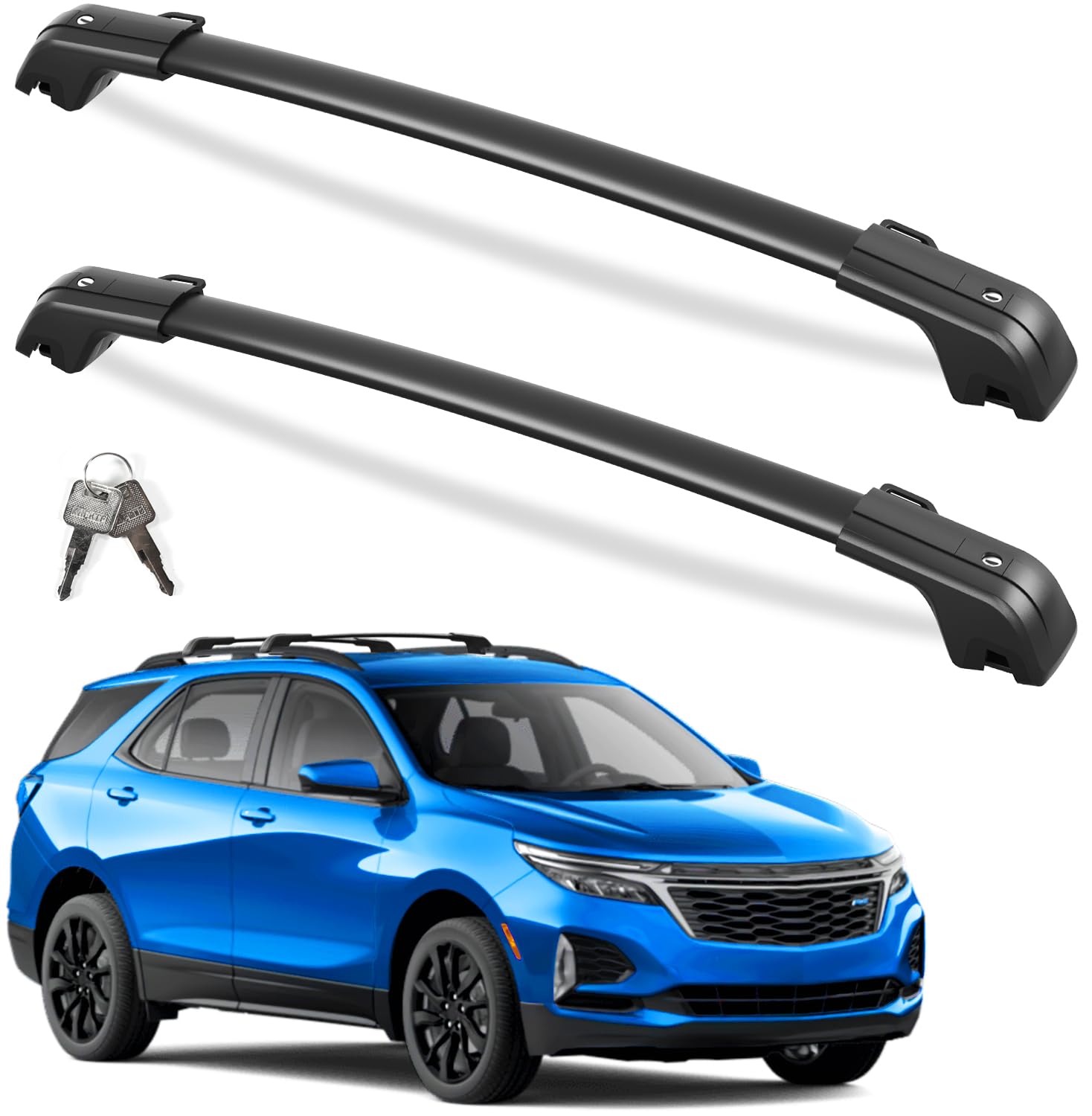 KINGGERI 260lbs Lockable Roof Rack Cross Bars Fit for Chevy Chevrolet Equinox 2018-2024 GMC Terrain 2018-2024