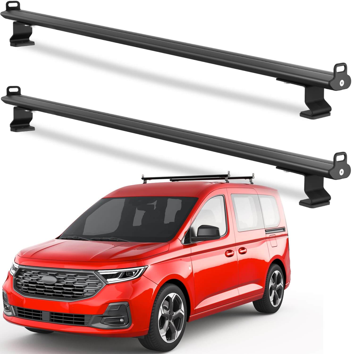 Van Ladder Roof Rack Compatible with Ford Transit Connect 2014-2025(Not for Transit), Steel Ladder Rack for Cargo Van, 2 Crossbars 47''