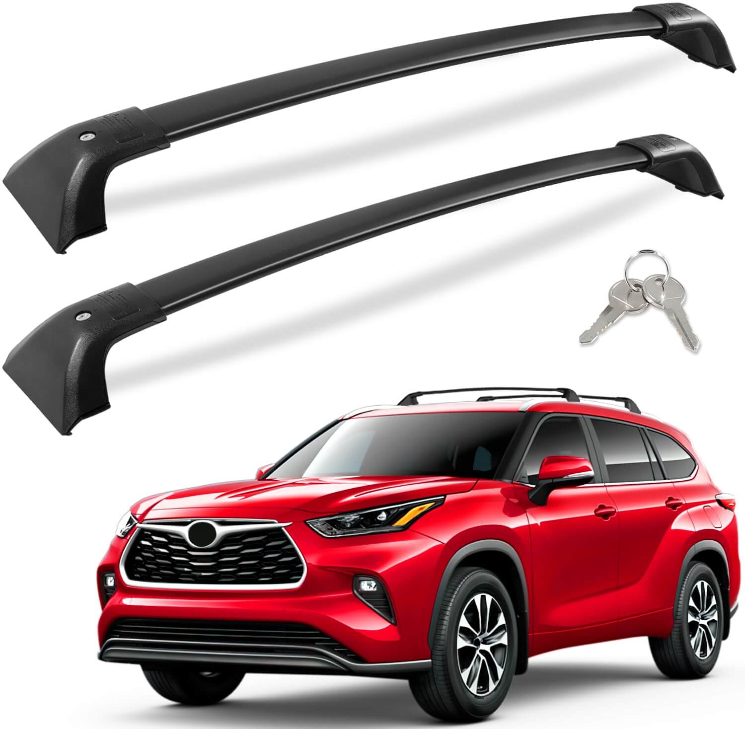 KINGGERI Lockable 260lbs Cross Bars Roof Racks Fit for Toyota Highlander 2020-2026 XLE Limited Platinum Hybrid