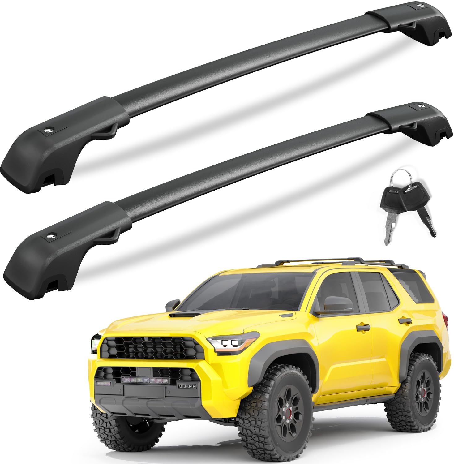 KINGGERI Lockable 220LBS Roof Rack Cross Bars Fit For Toyota 4Runner 2025 2026 with Raised Side Rails