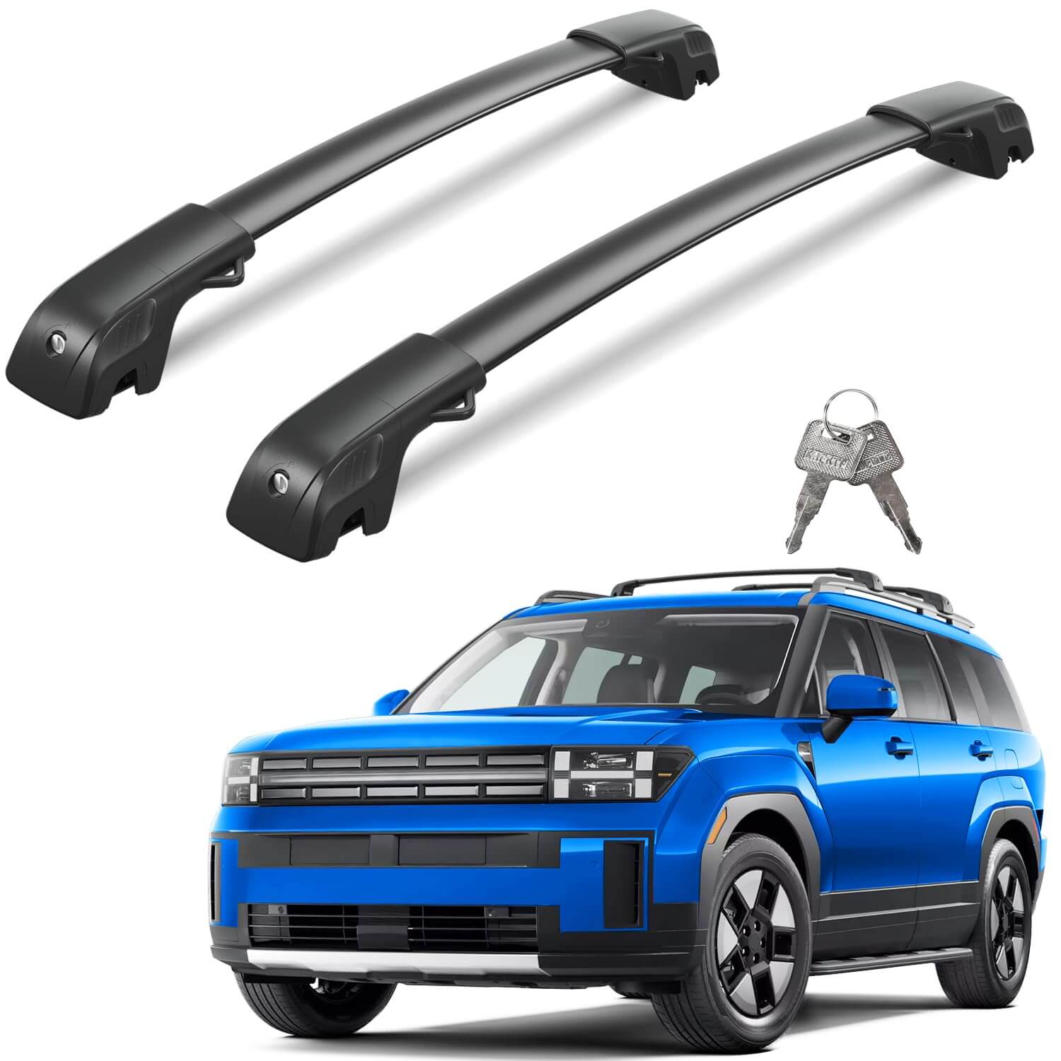 KINGGER Lockable Roof Rack Cross Bars 220lbs Compatible with Hyundai Santa Fe 2024 2025,Heavy Duty Aluminum