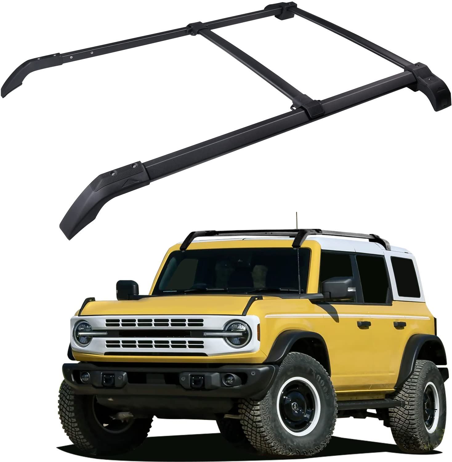 Roof Rack Cross Bars Kit Compatible with Ford Bronco 2021-2025, Hard TOP 2Door & 4Door, Aluminum Crossbars
