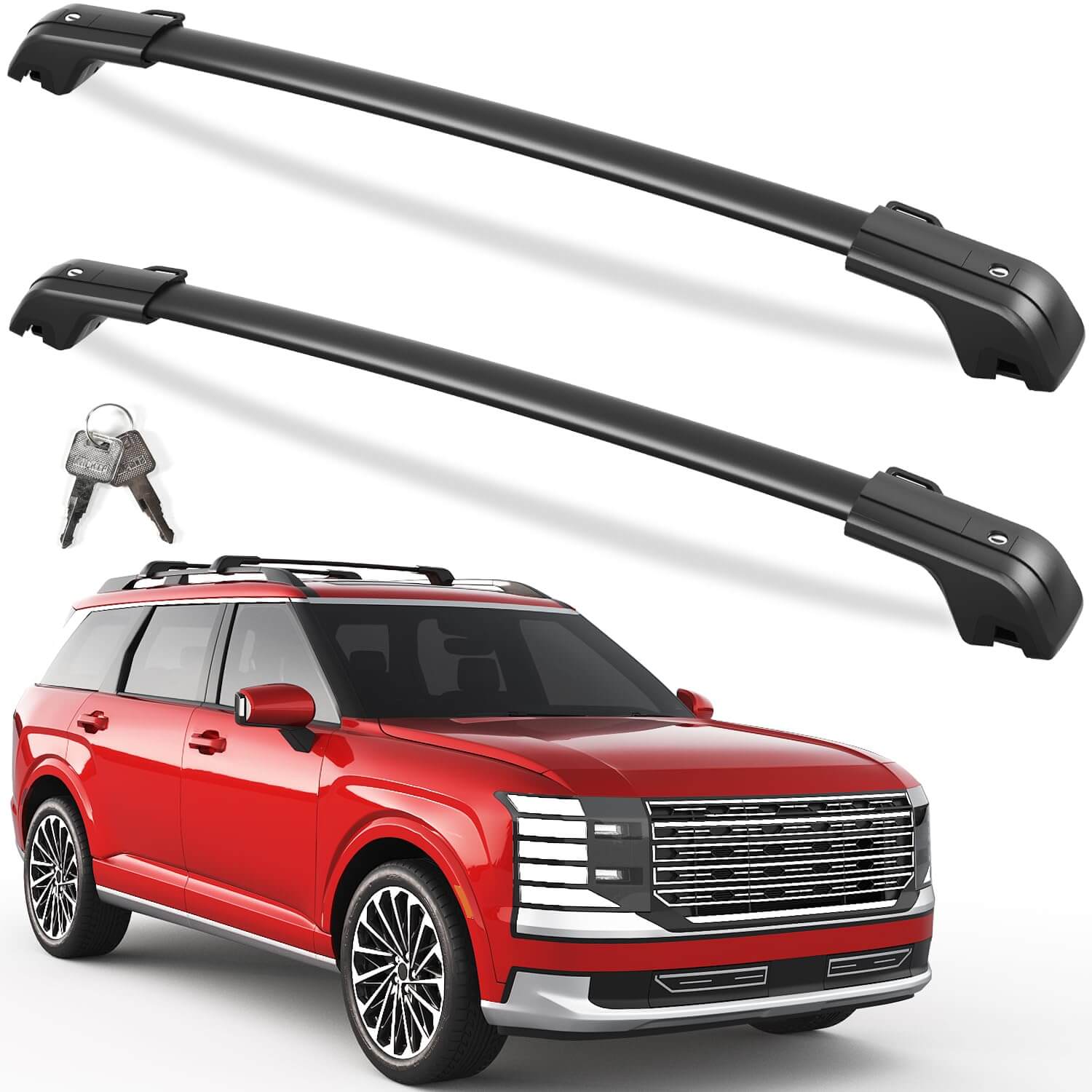KINGGERI 330lbs All Aluminum Roof Rack Cross Bars Compatible with Hyundai Palisade 2026 with Raised Side Rails