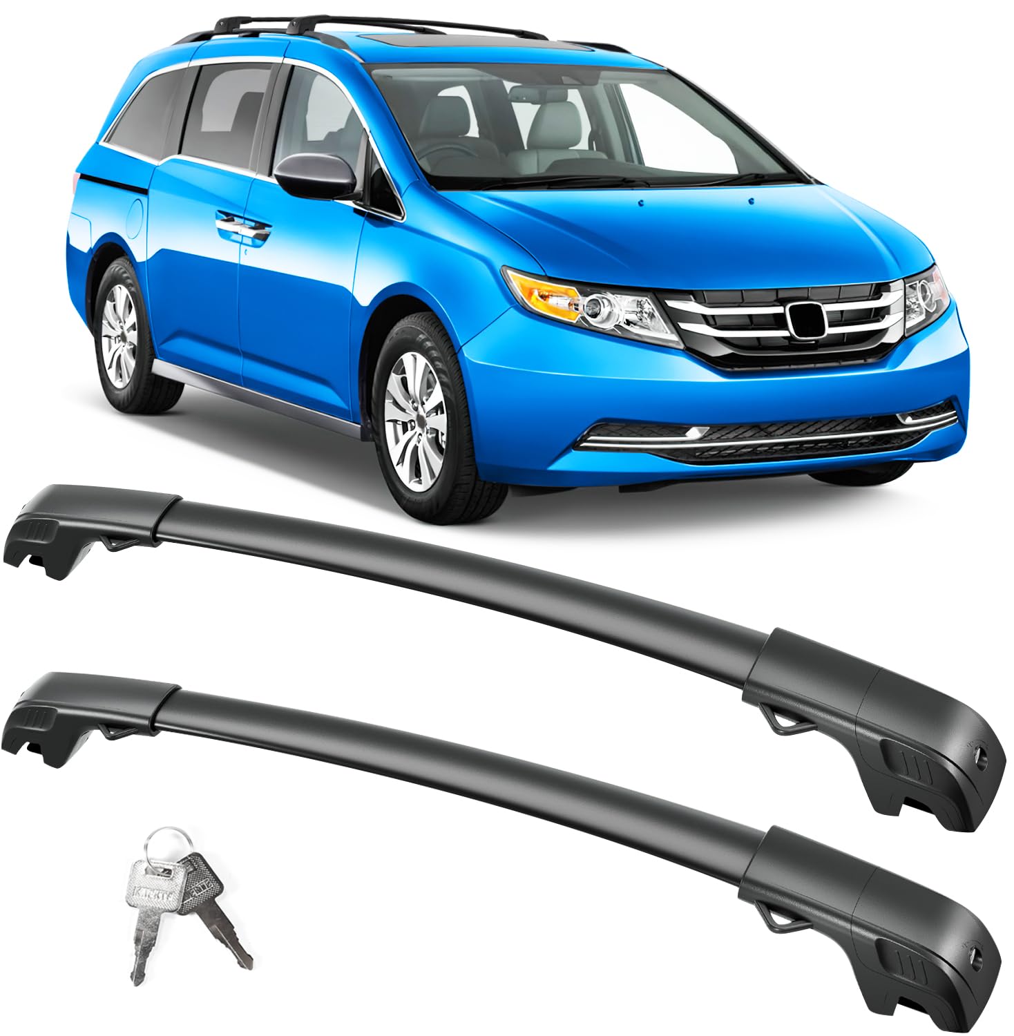 Lockable Roof Rack Cross Bars 220lb Compatible with Honda Odyssey 2011-2017 with Raised Side Rails