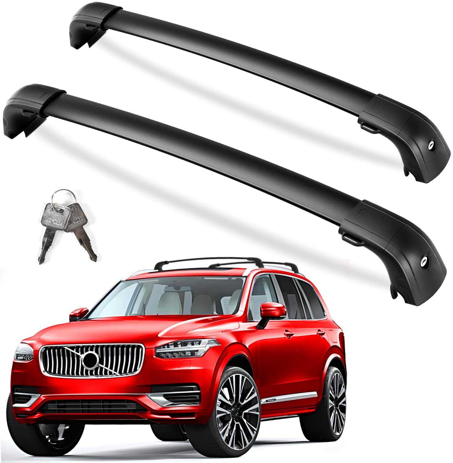KINGGERI 220lbs Roof Rack Cross Bars Compatible with Volvo XC90 XC-90 2016-2025,Aluminum Roof Rails Crossbars