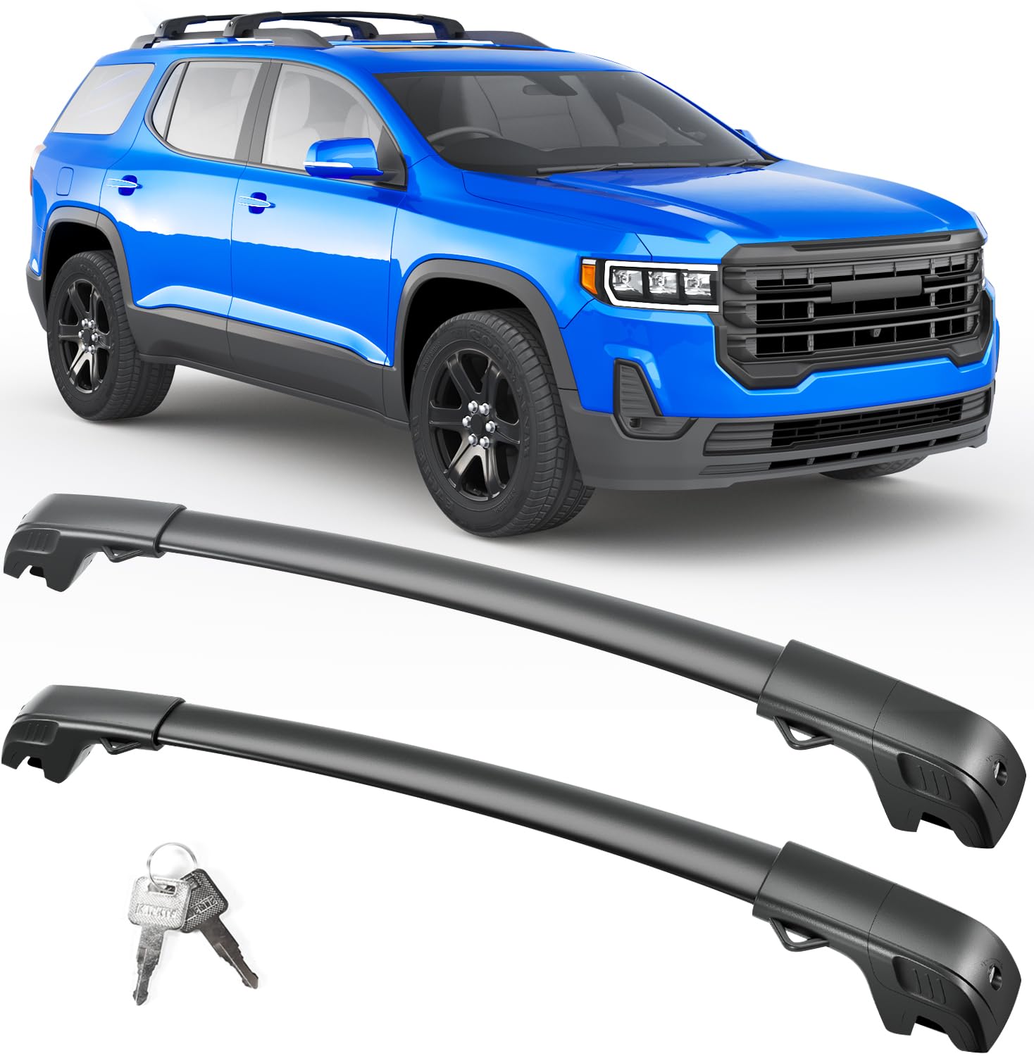 Lockable Roof Rack Cross Bars 220lb Compatible with GMC Acadia 2017-2023