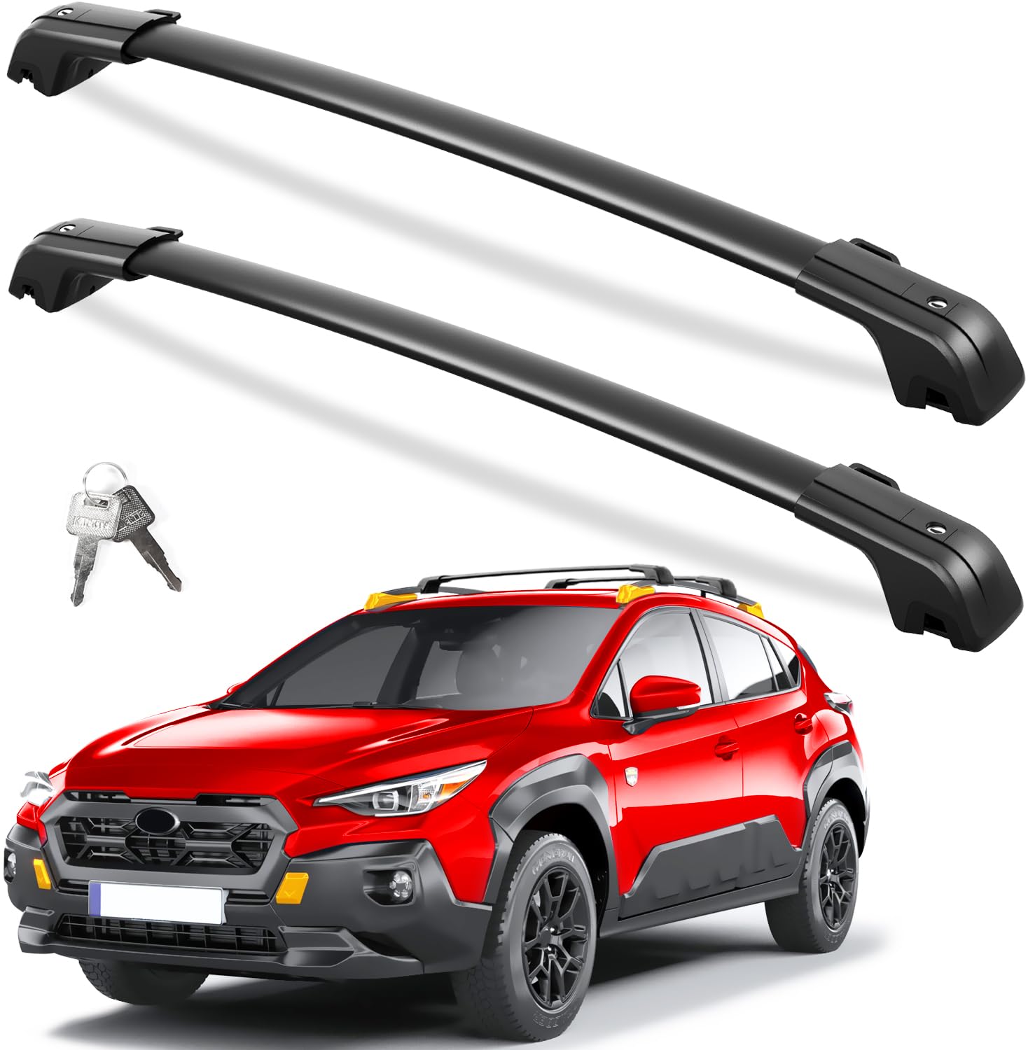 KINGGERI Roof Rack Cross Bars 260lbs Fit for Subaru Crosstrek 2024 2025 with Raised Rails (not for Wilderness)
