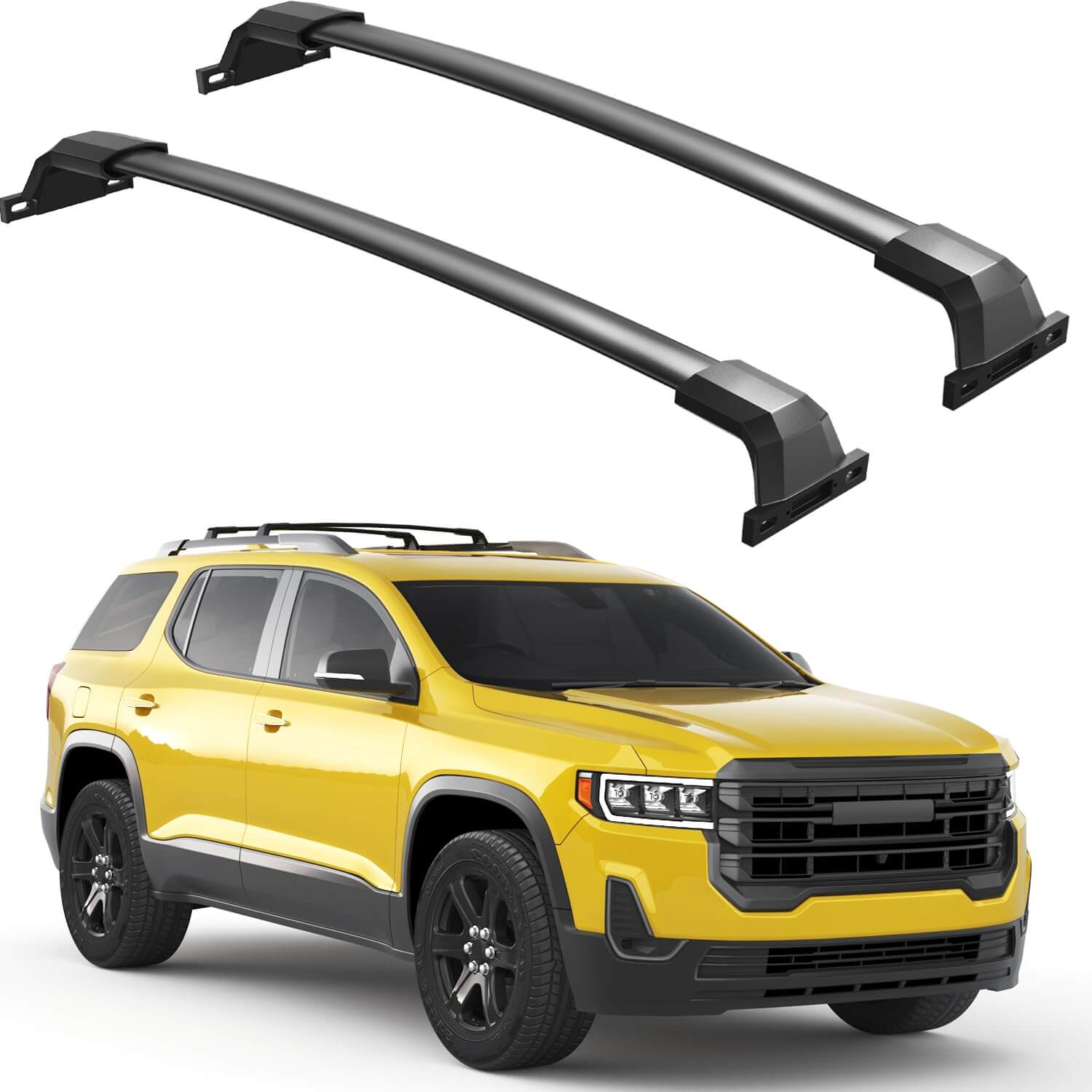 Roof Rack Cross Bars 220lbs Compatible with GMC Acadia 2017 2018 2019 2020 2021 2022 2023(with Raised Rails)