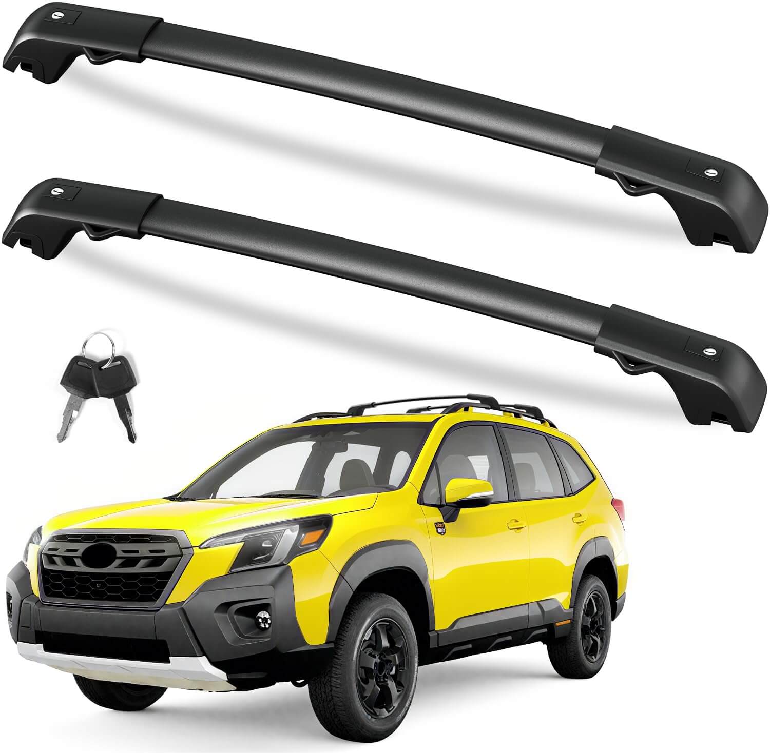 KINGGERI Lockable Roof Rack Cross Bars Fit for Subaru Forester Wilderness 2022-2024, Heavy Duty Aluminum Roof Rails