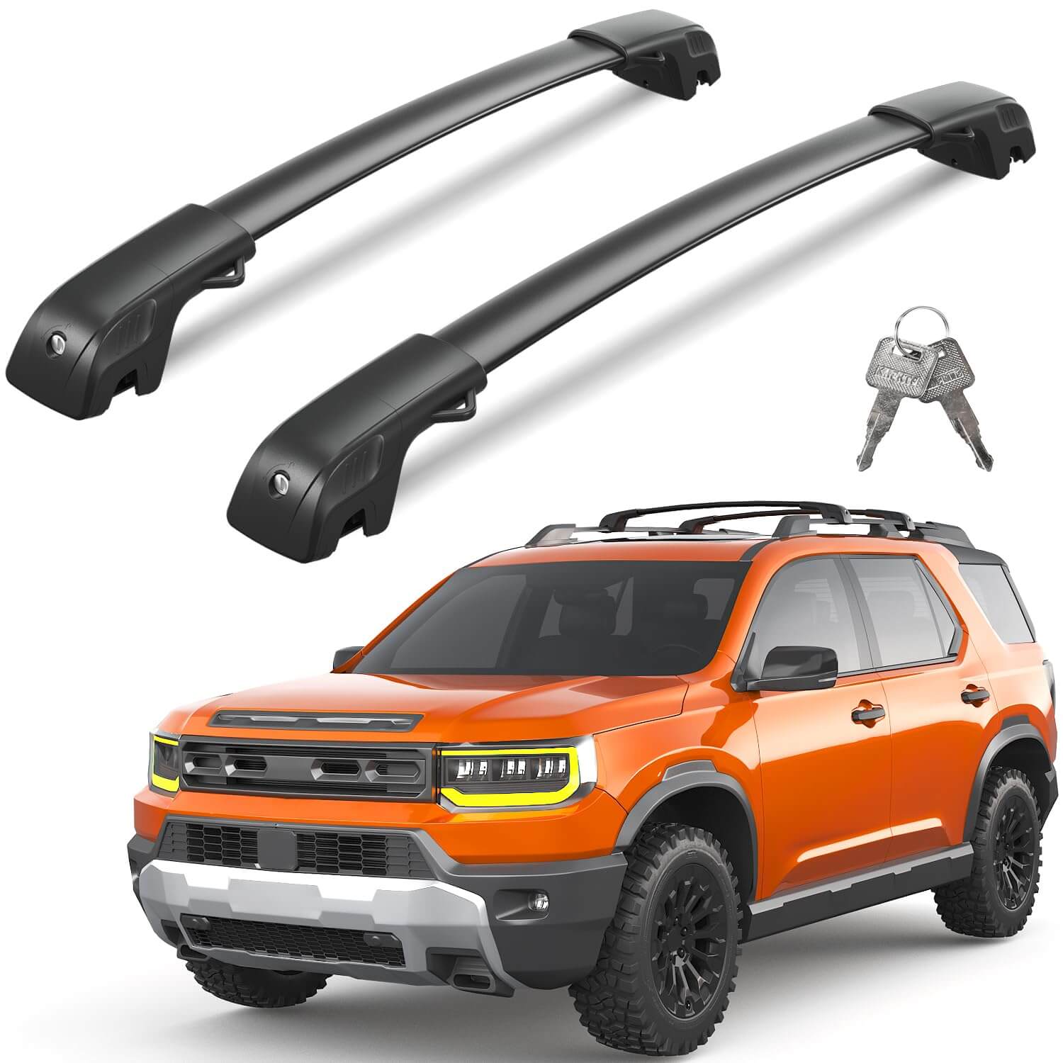 300lbs Lockable Roof Rack Cross Bars Compatible with 2026 Honda Passport, Heavy Duty Aluminum
