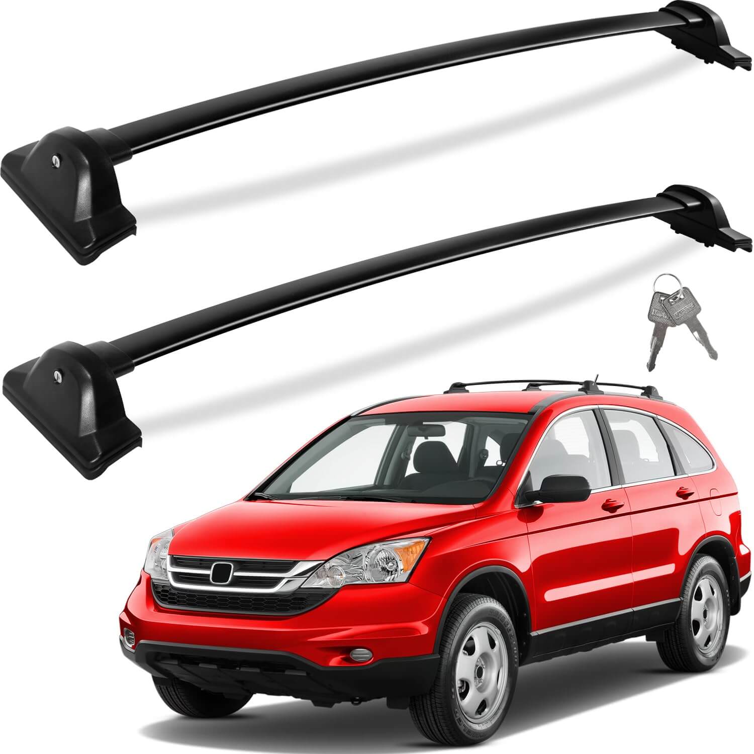 KINGGERI 220lbs Lockable Roof Rack Cross Bars Compatible with Honda CRV CR-V 2007-2011 EX EX-L LX 2.4L L4