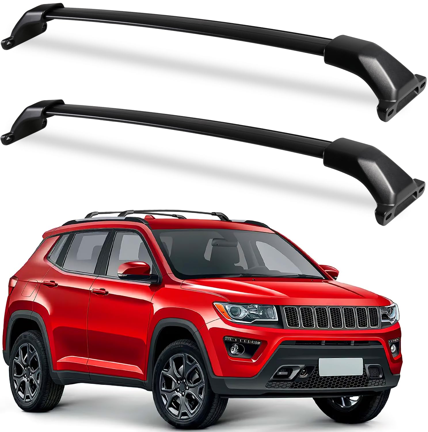 KINGGERI 260lbs Roof Racks Cross Bars Fit for Jeep Compass 2018-2025, Aluminum Heavy Duty Roof Rails Crossbars