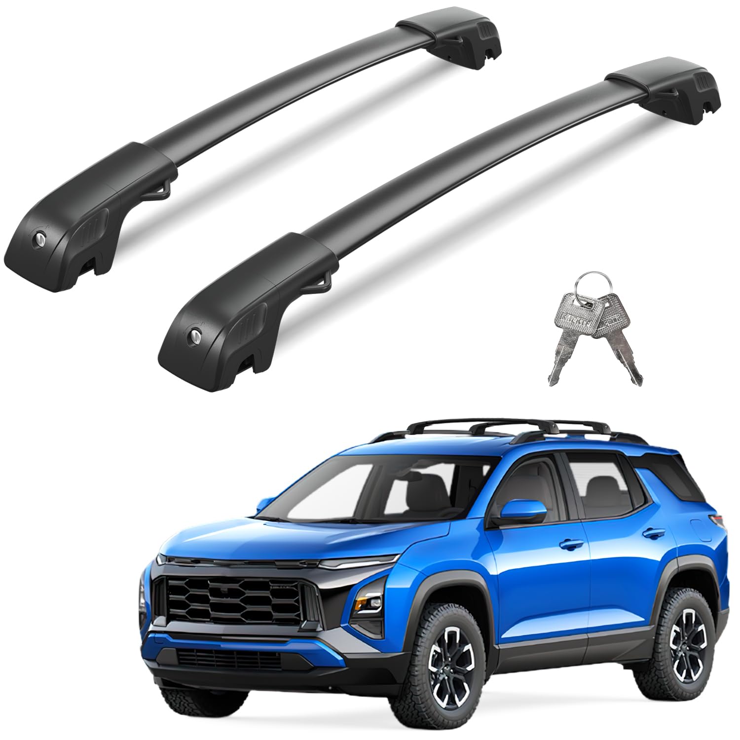 220lbs Roof Rack Cross Bars Compatible with 2025 Chevy Chevrolet Equinox with Raised Side Rails (Not for EV)