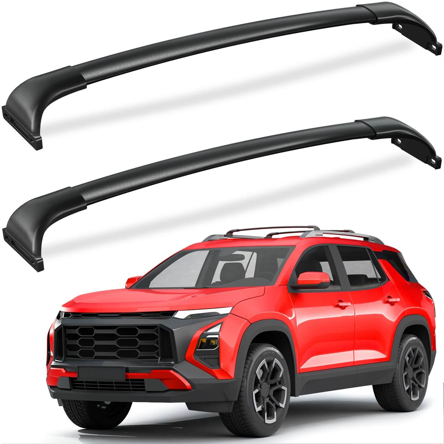 KINGGERI Roof Rack Cross Bars 220lbs Compatible with 2025 Chevy Chevrolet Equinox with Raised Side Rails (Not for EV)